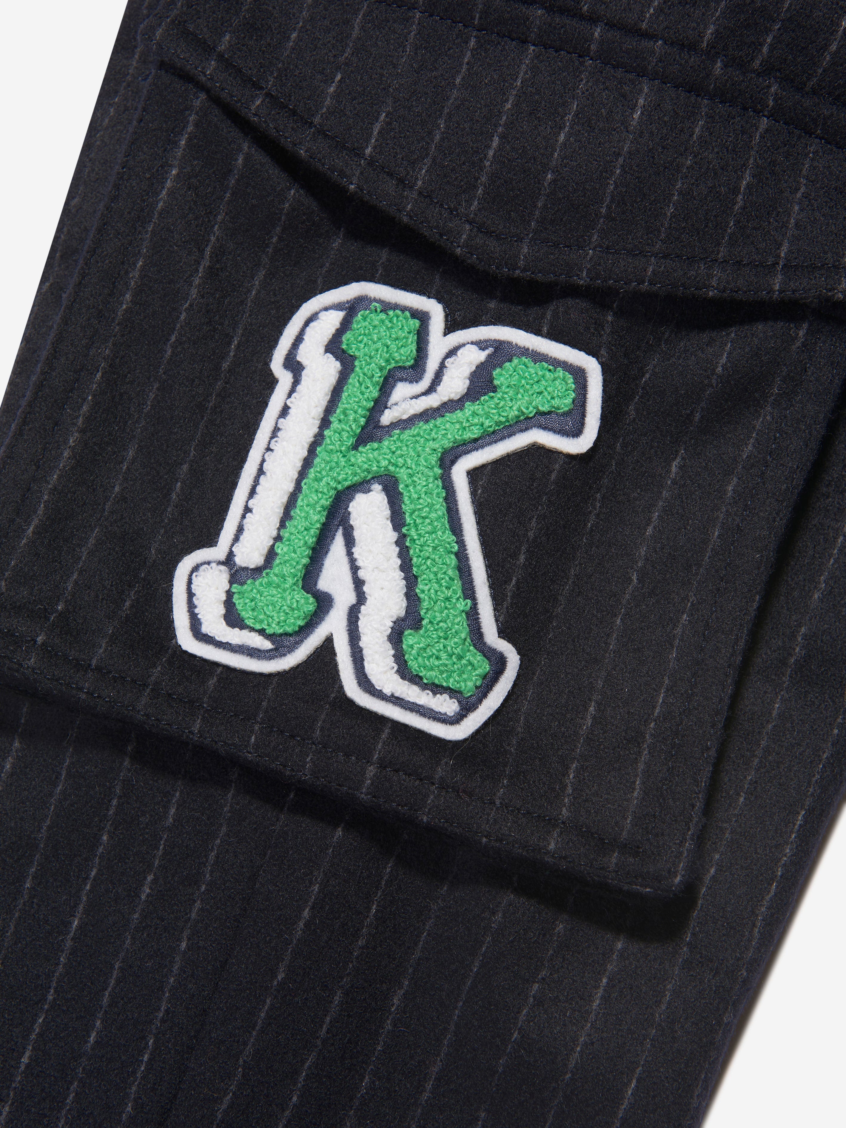KENZO Boys Striped Cargo Trousers in Navy | Childsplay Clothing
