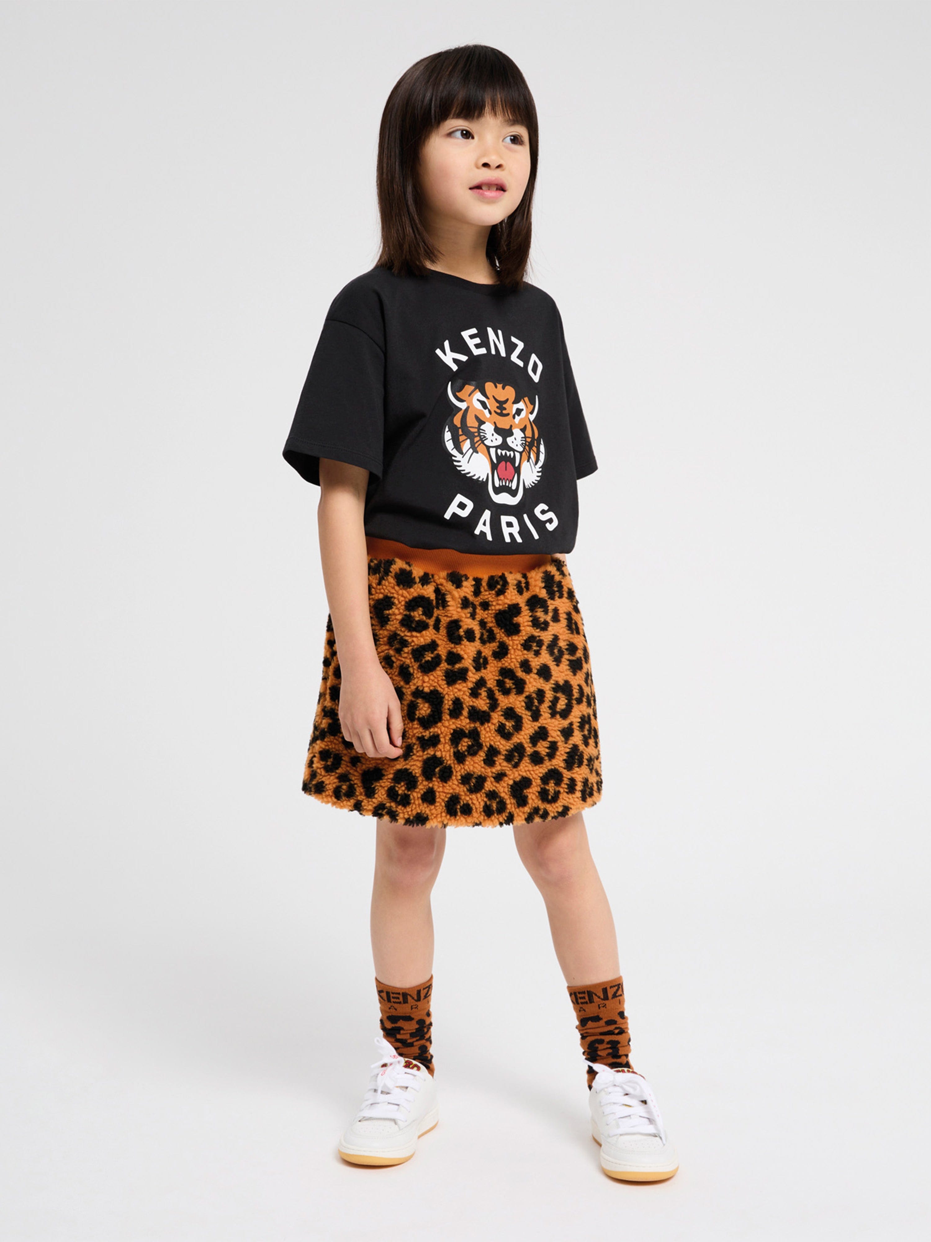 KENZO Girls Leopard Skirt in Orange | Childsplay Clothing