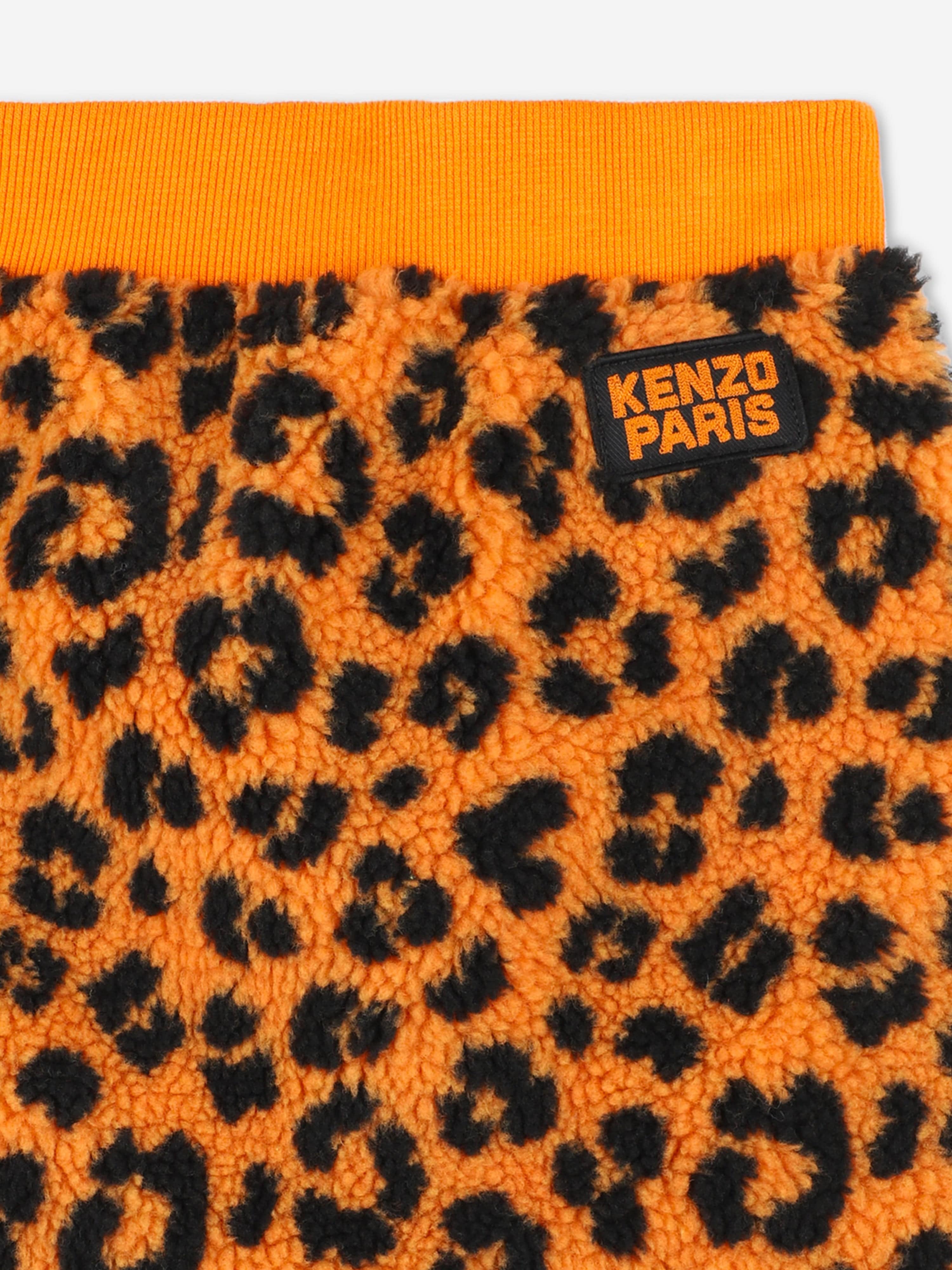 KENZO レオパード柄　本革　リアルファー KENZO Girls Leopard Skirt in Orange | Childsplay Clothing