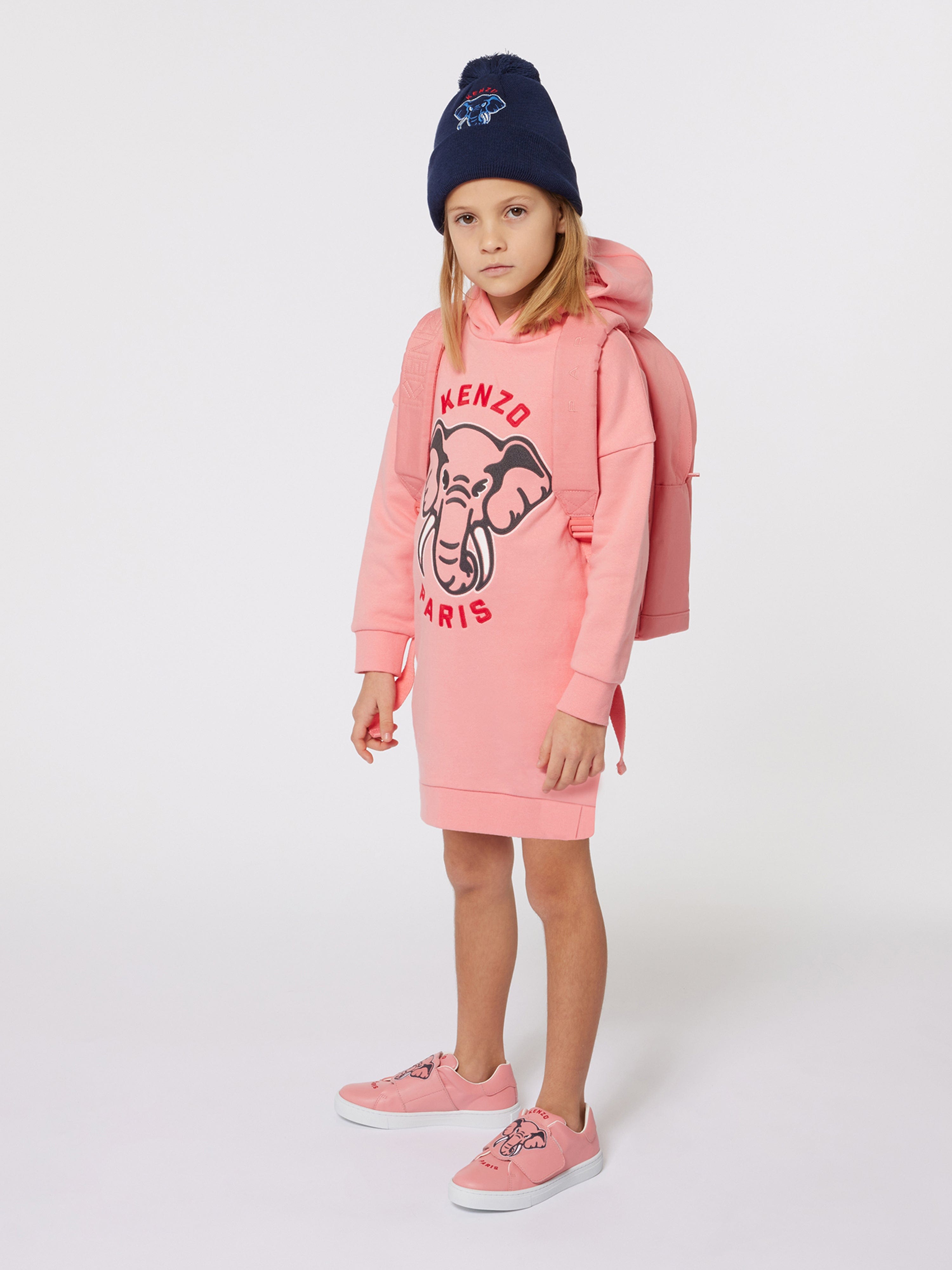 Kenzo Kids Zalando Felpe Donna Kenzo Kenzo KIDS-GIRLS Pink Logo Elephant  Hooded Dress