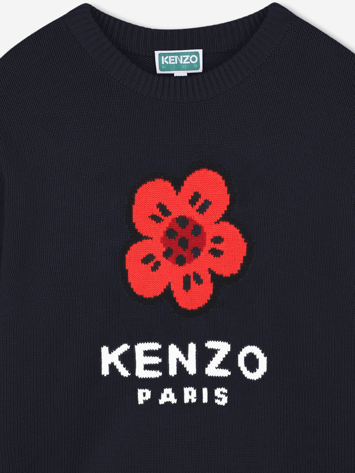 KENZO Girls Boke Flower Knitted Jumper in Navy | Childsplay Clothing