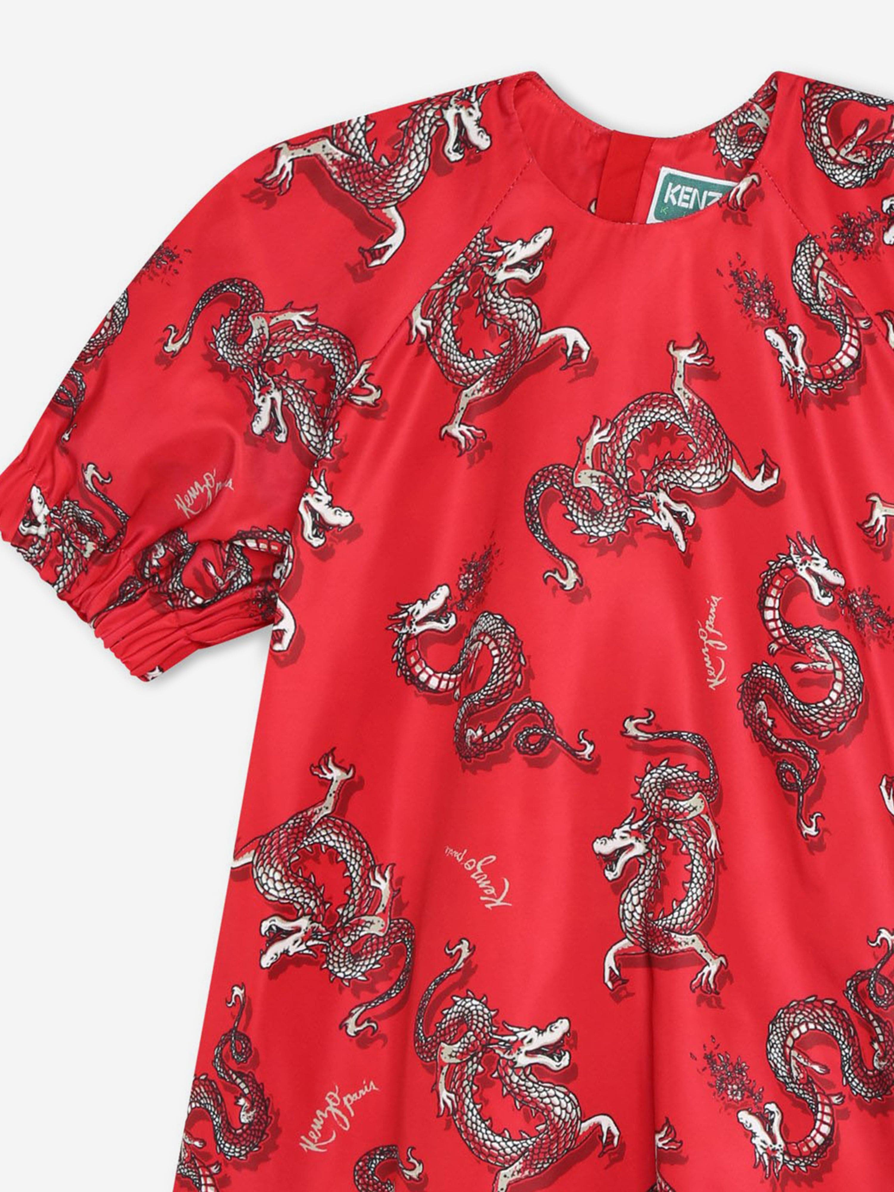 Kenzo KIDS-GIRLS Red Logo Dress Kenzo KIDS-GIRLS Red Logo Dress