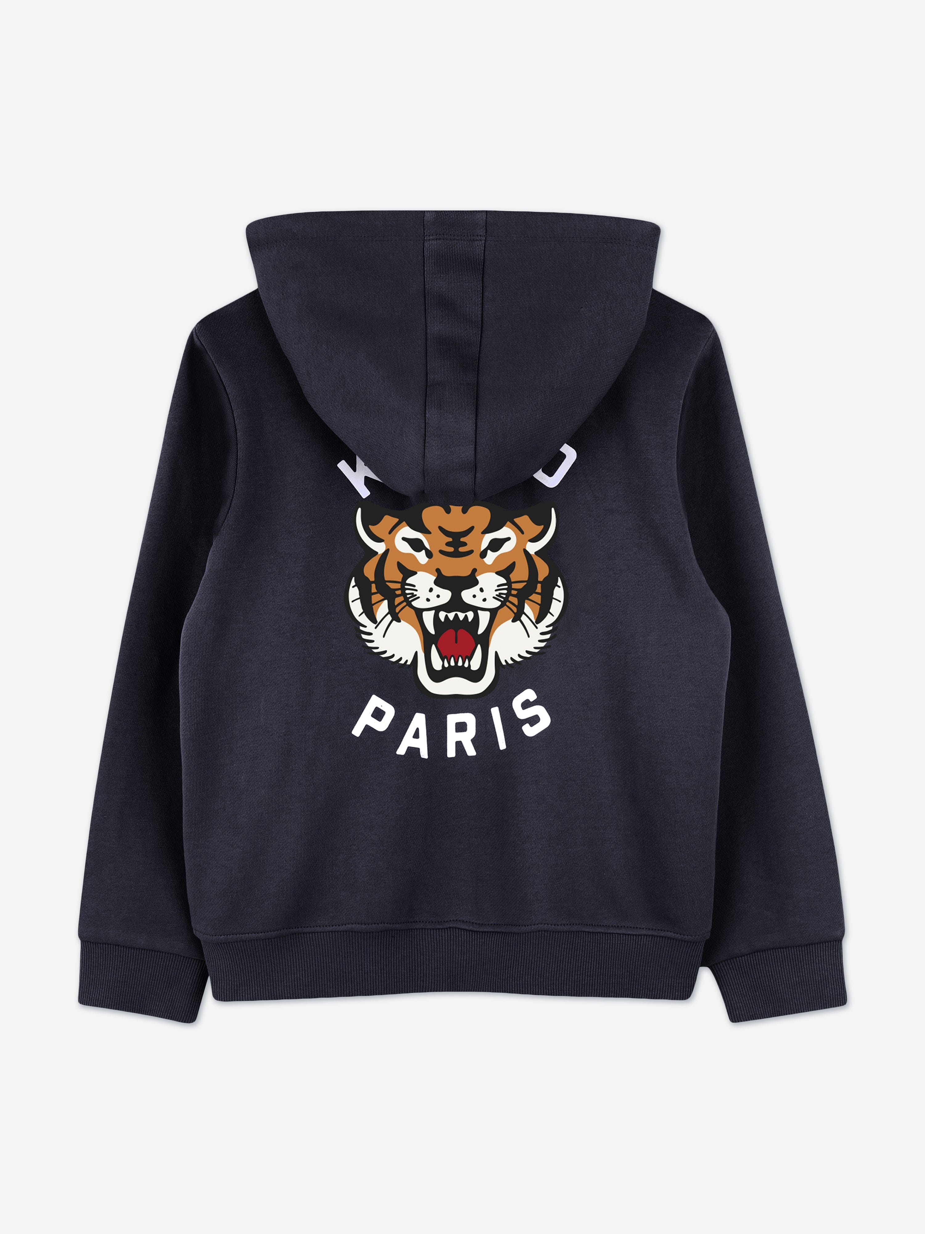 KENZO Boys Tiger Zip Up Top in Navy | Childsplay Clothing