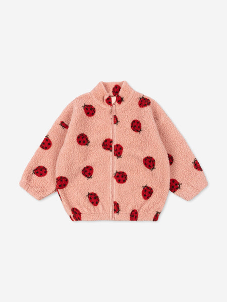 Konges Sløjd Girls Jody Ladybug Teddy Jacket in Pink | Childsplay