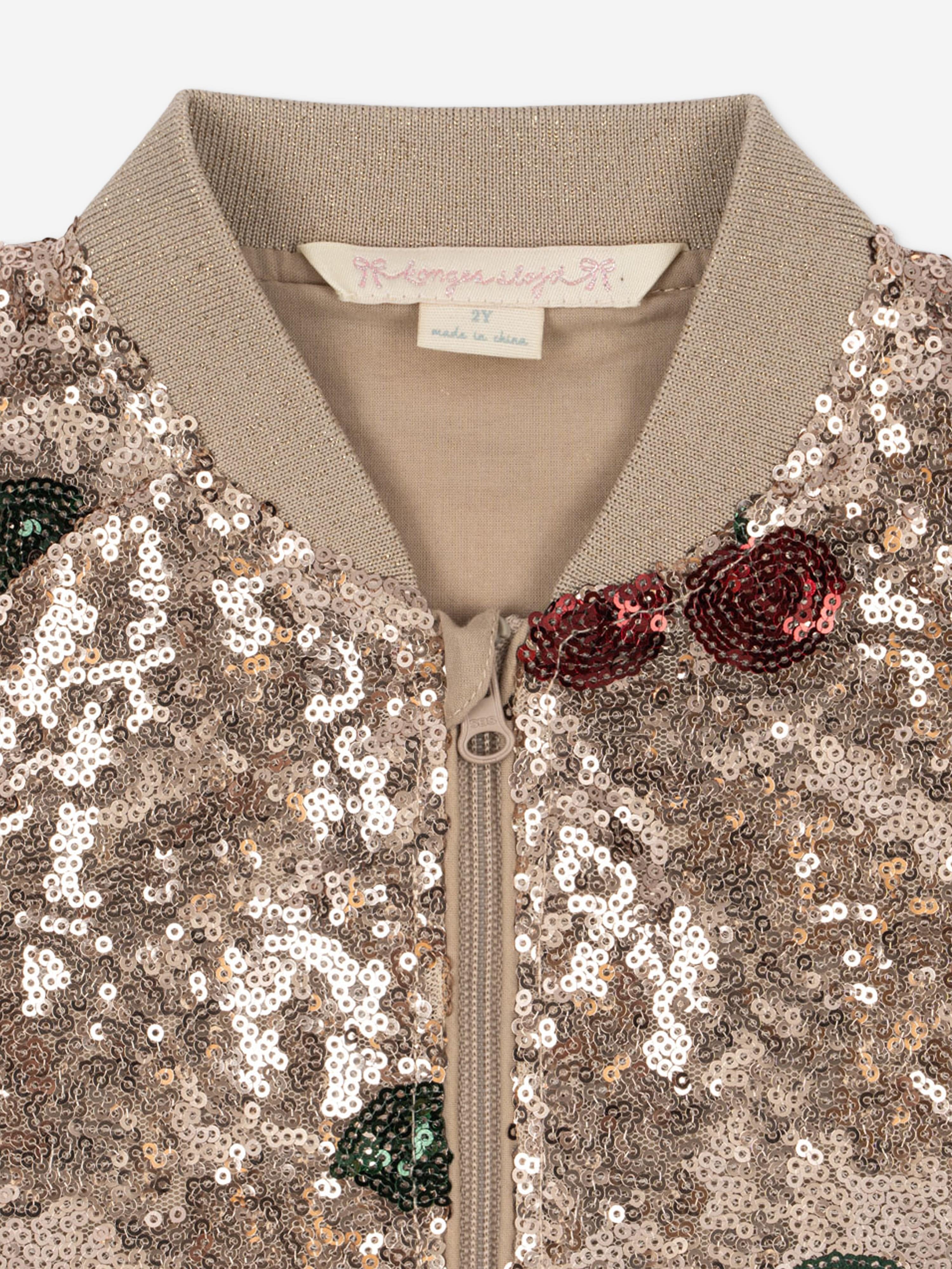 Konges Sløjd Girls Starla Sequin Cherry Jacket in Gold