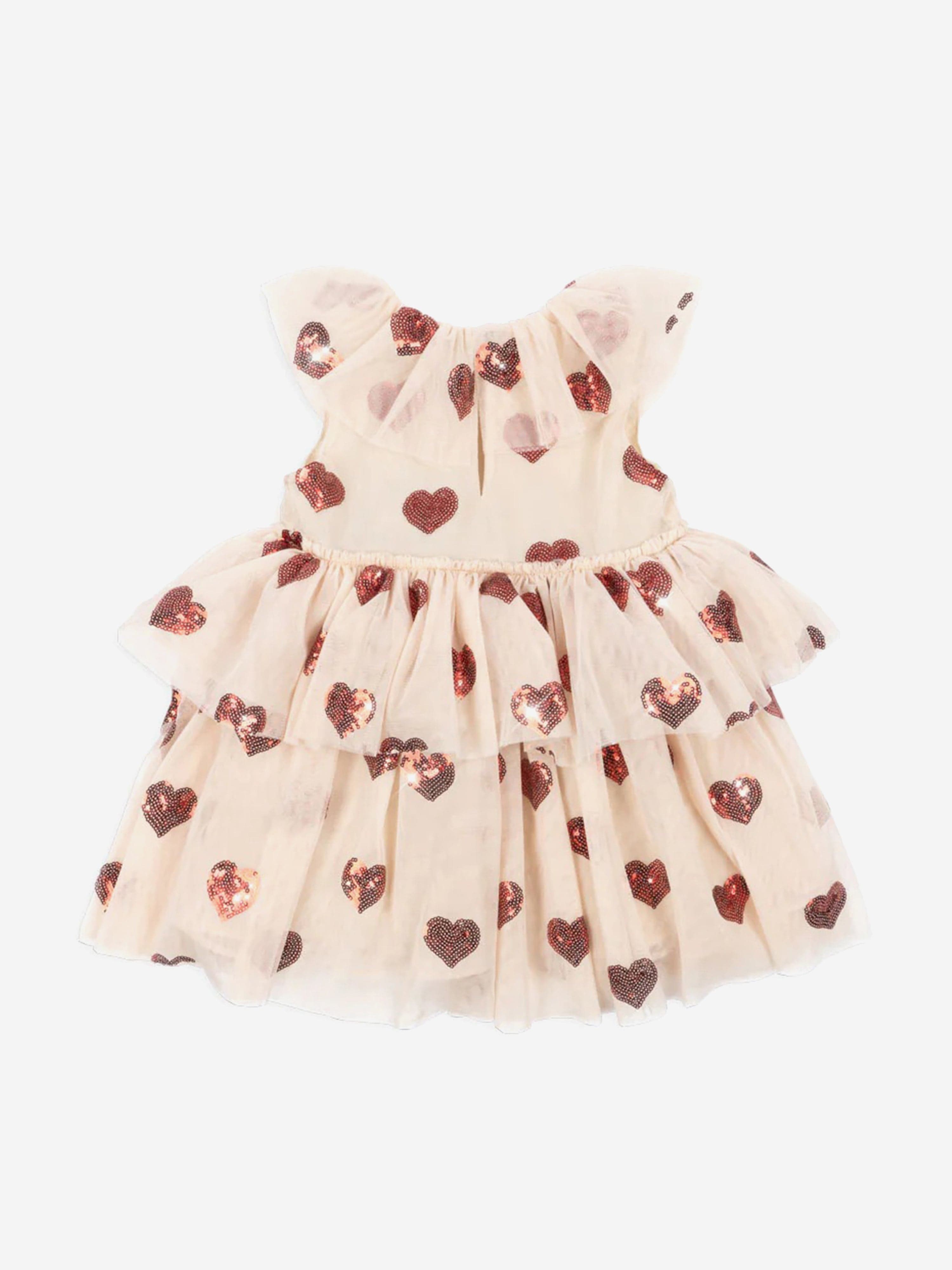 Konges Sløjd Girls Yvonne Tulle Hearts Fairy Dress in Ivory