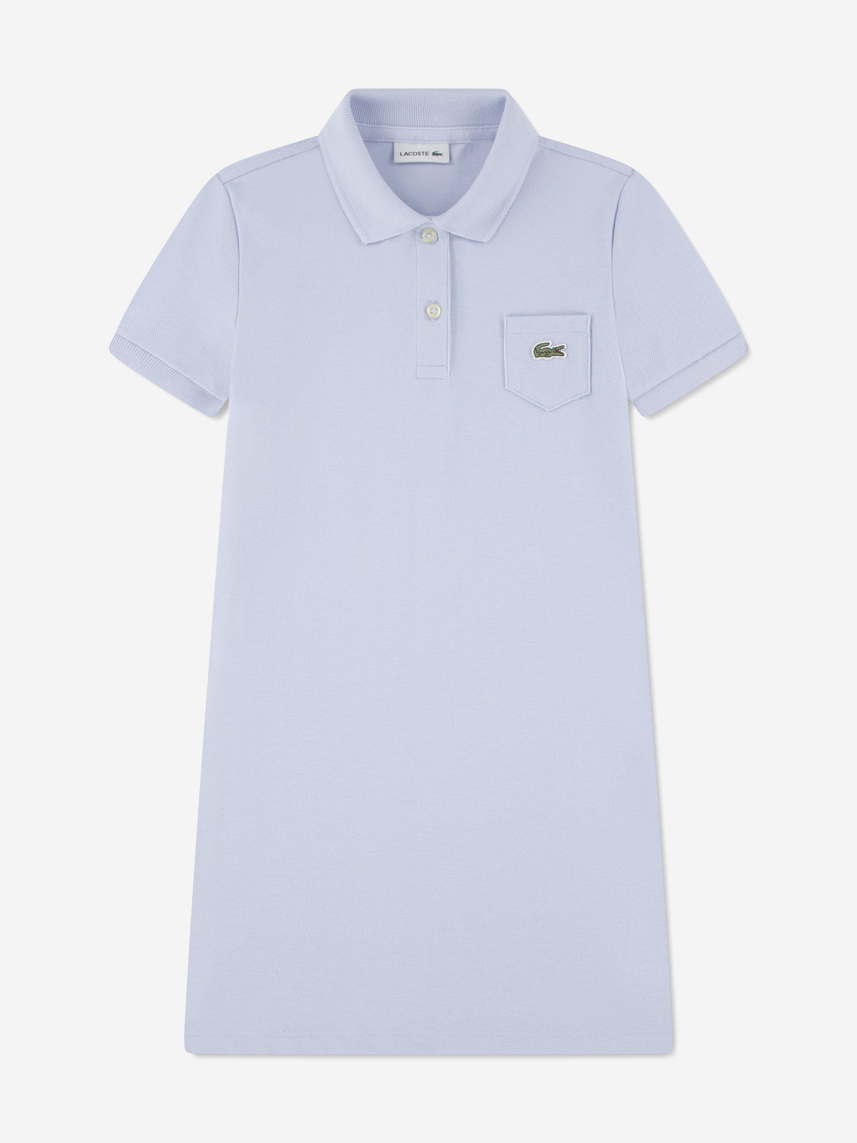 Lacoste Girls Pique Polo Dress in Blue