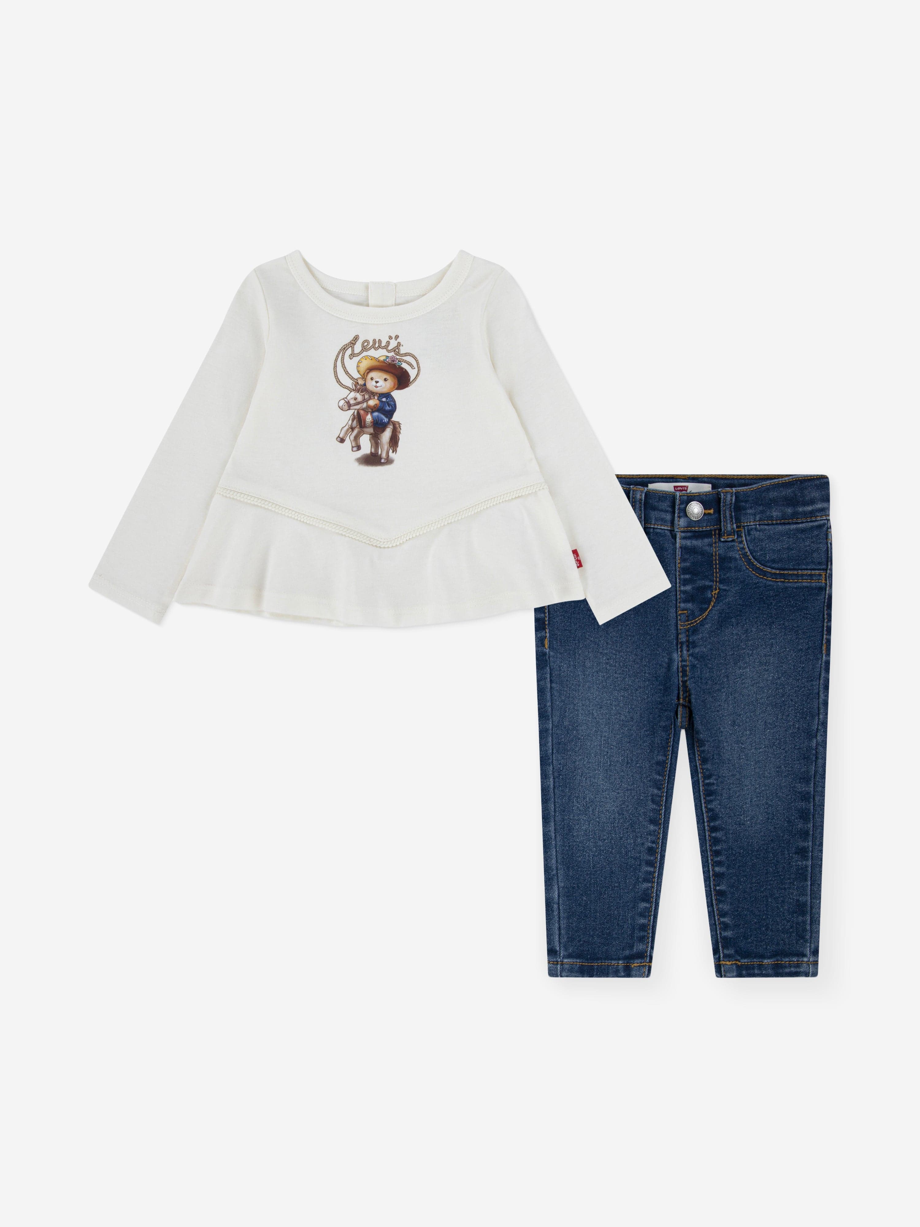 Levi's Kids Wear Levi's Baby Girls Peplum Top and Jeans Set in