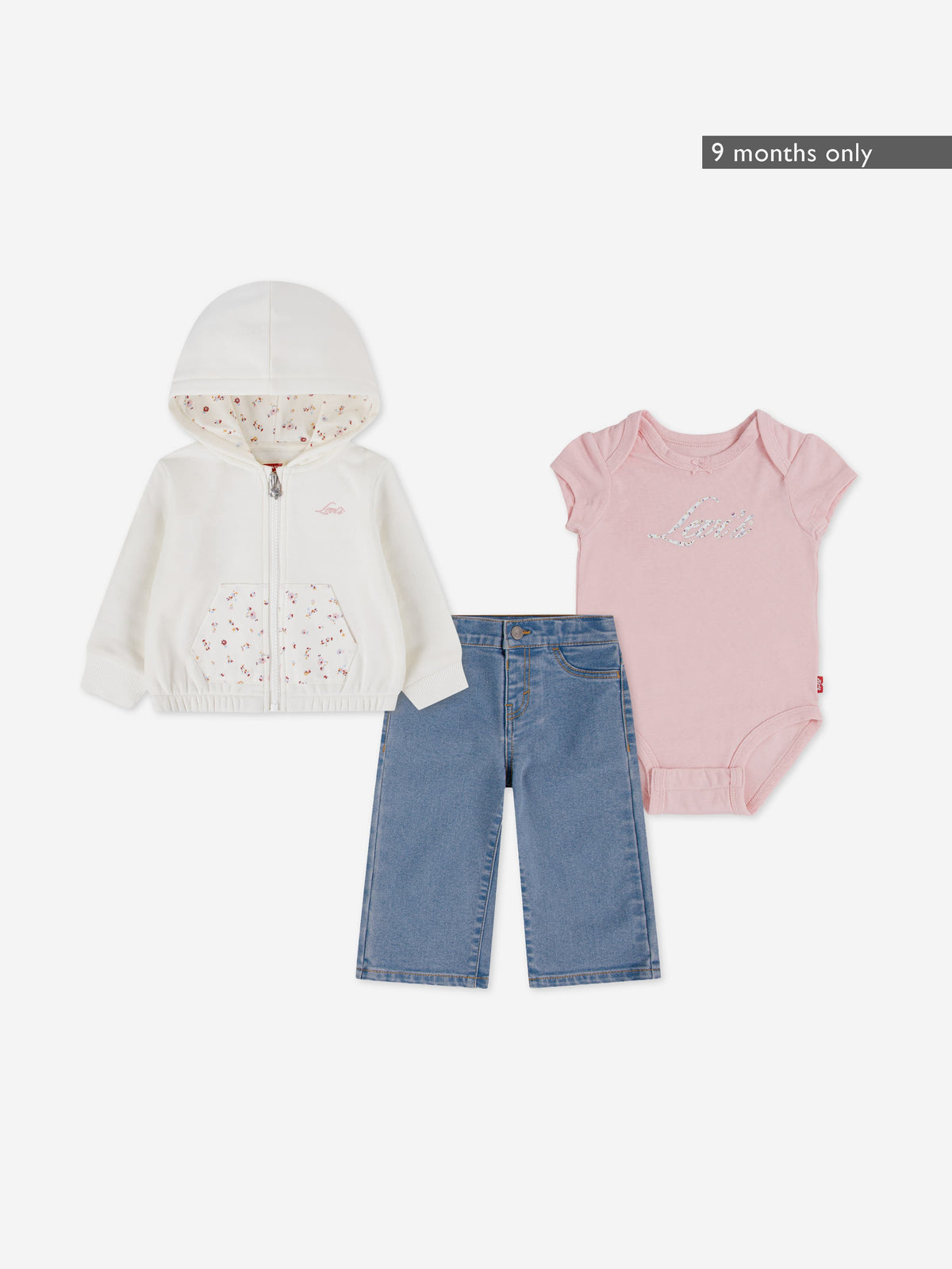 Levi's Baby Girls 3 Piece Trouser Set in Pink