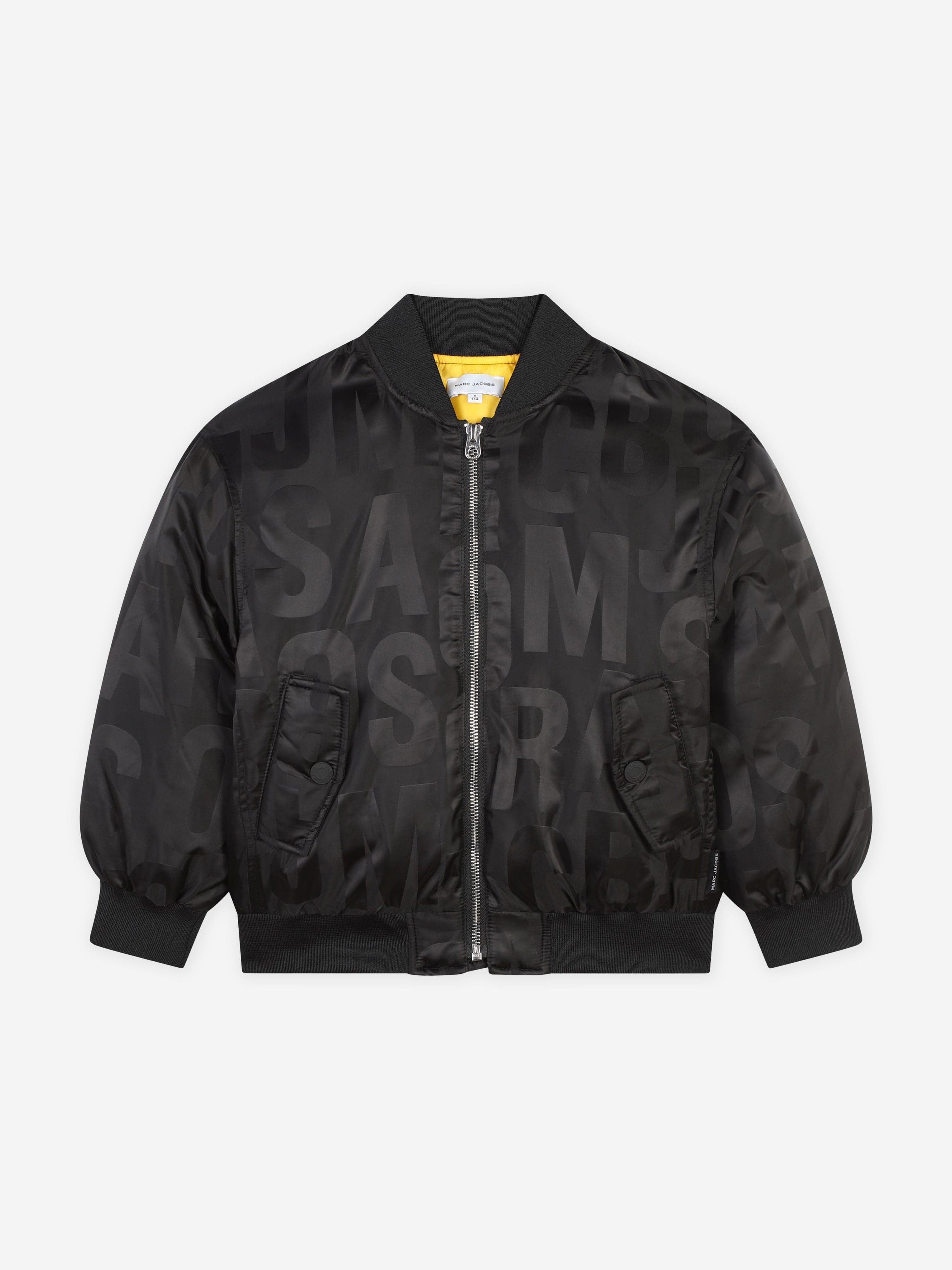 MARC JACOBS MARC JACOBS Kids Logo Bomber Jacket in Black MARC JACOBS MARC JACOBS Kids Logo Bomber Jacket in Black