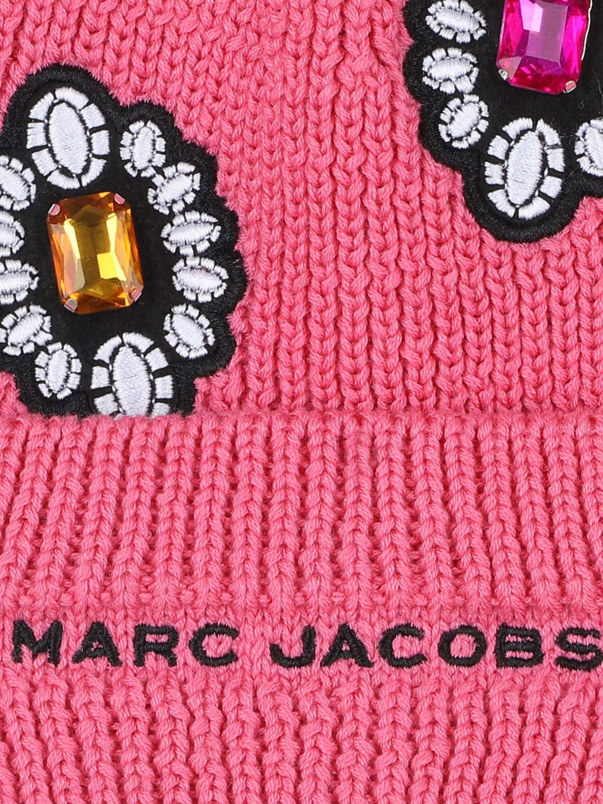 MARC JACOBS Girls Gemstone Knitted Beanie Hat in Pink 