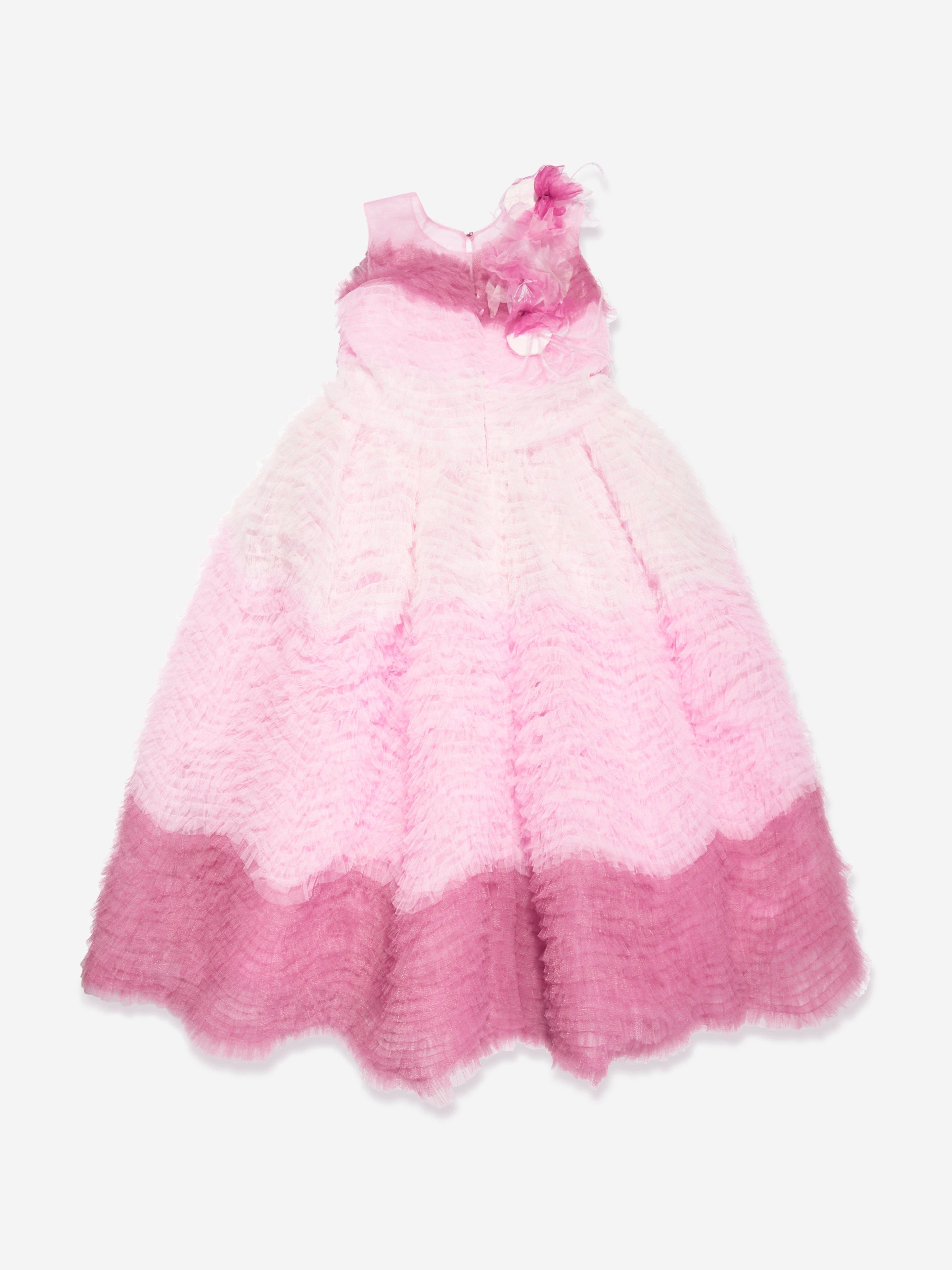 pink marchesa dress Marchesa - Women's Petal-Embroidered Tulle Midi Dress - Pink