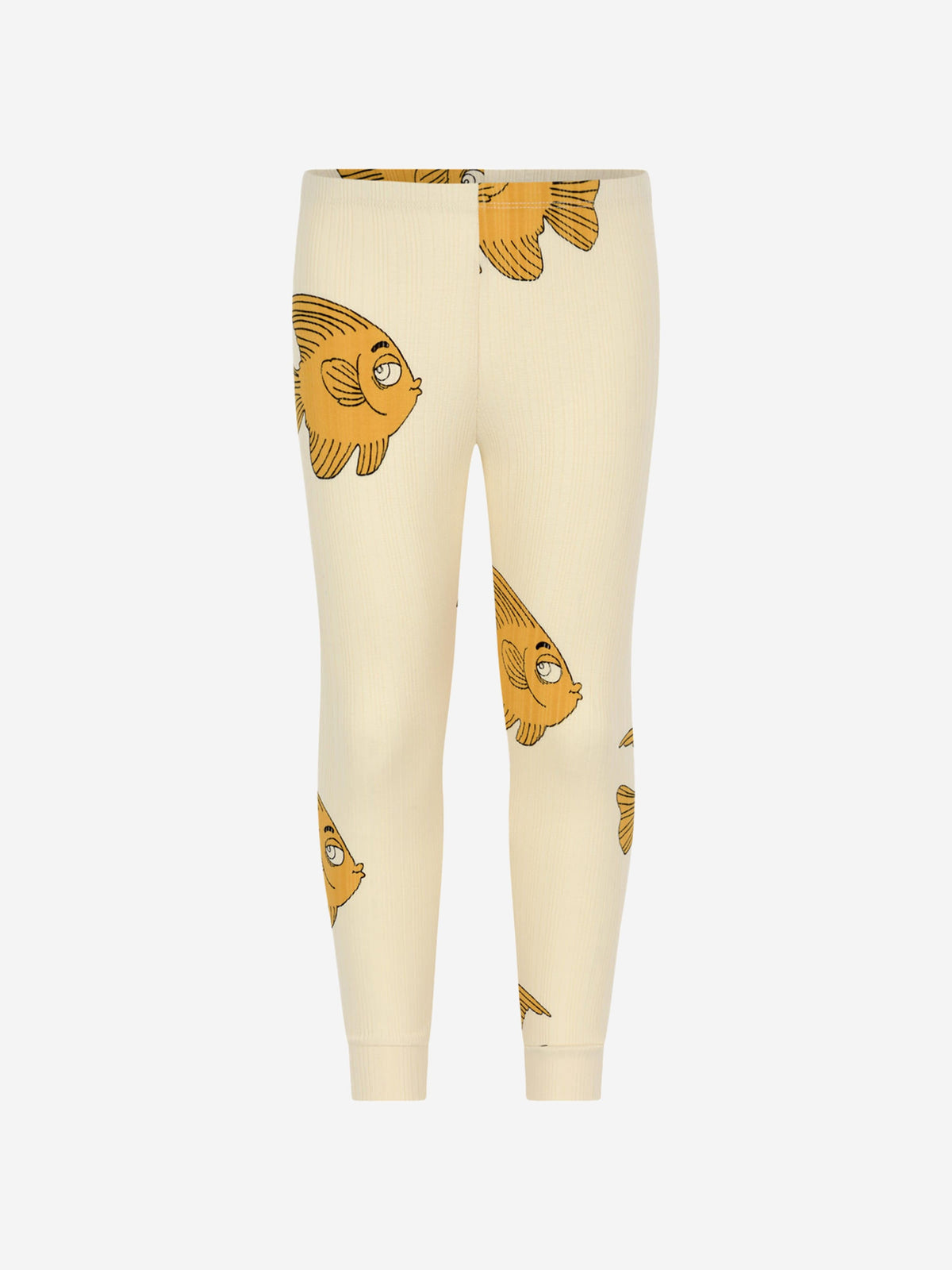 Mini Rodini Mini Rodini Kids Cotton Fish Print Leggings in Yellow ...