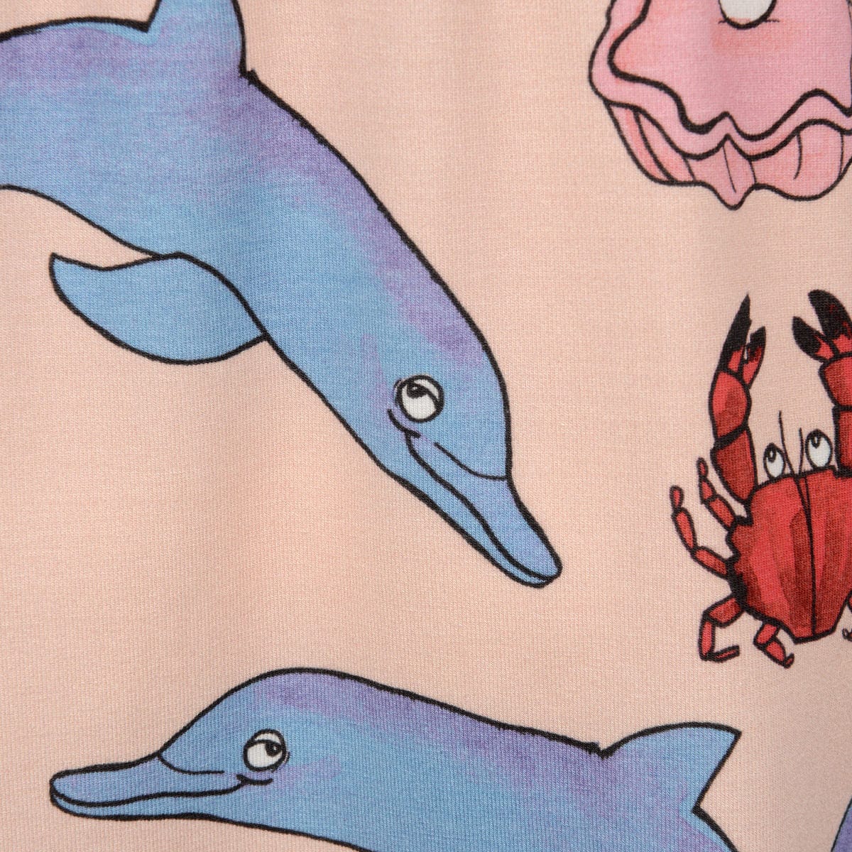 Mini Rodini Mini Rodini Girls Pink Cotton Dolphin Print Dress