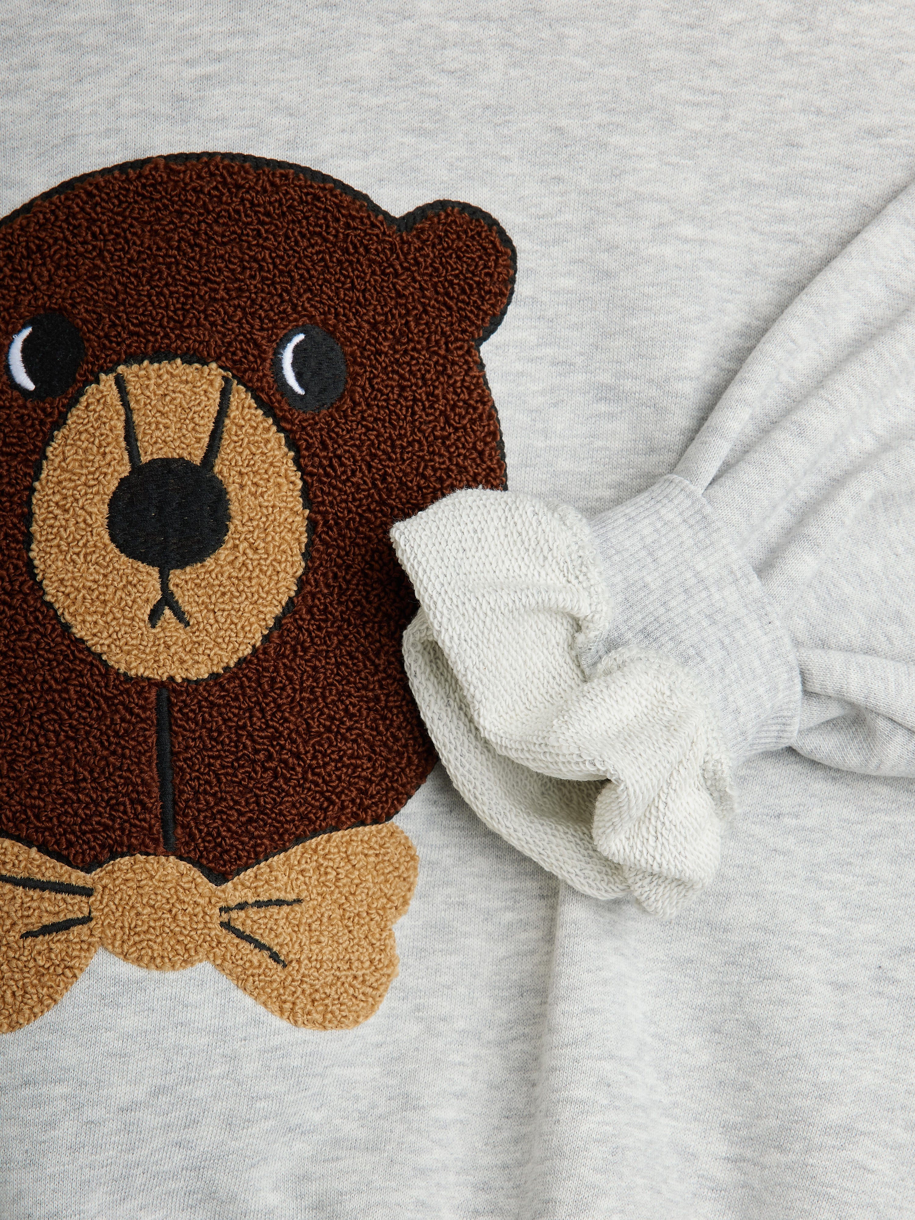 Mini Rodini Kids Chenille Bear Sweatshirtin Grey | Childsplay Clothing