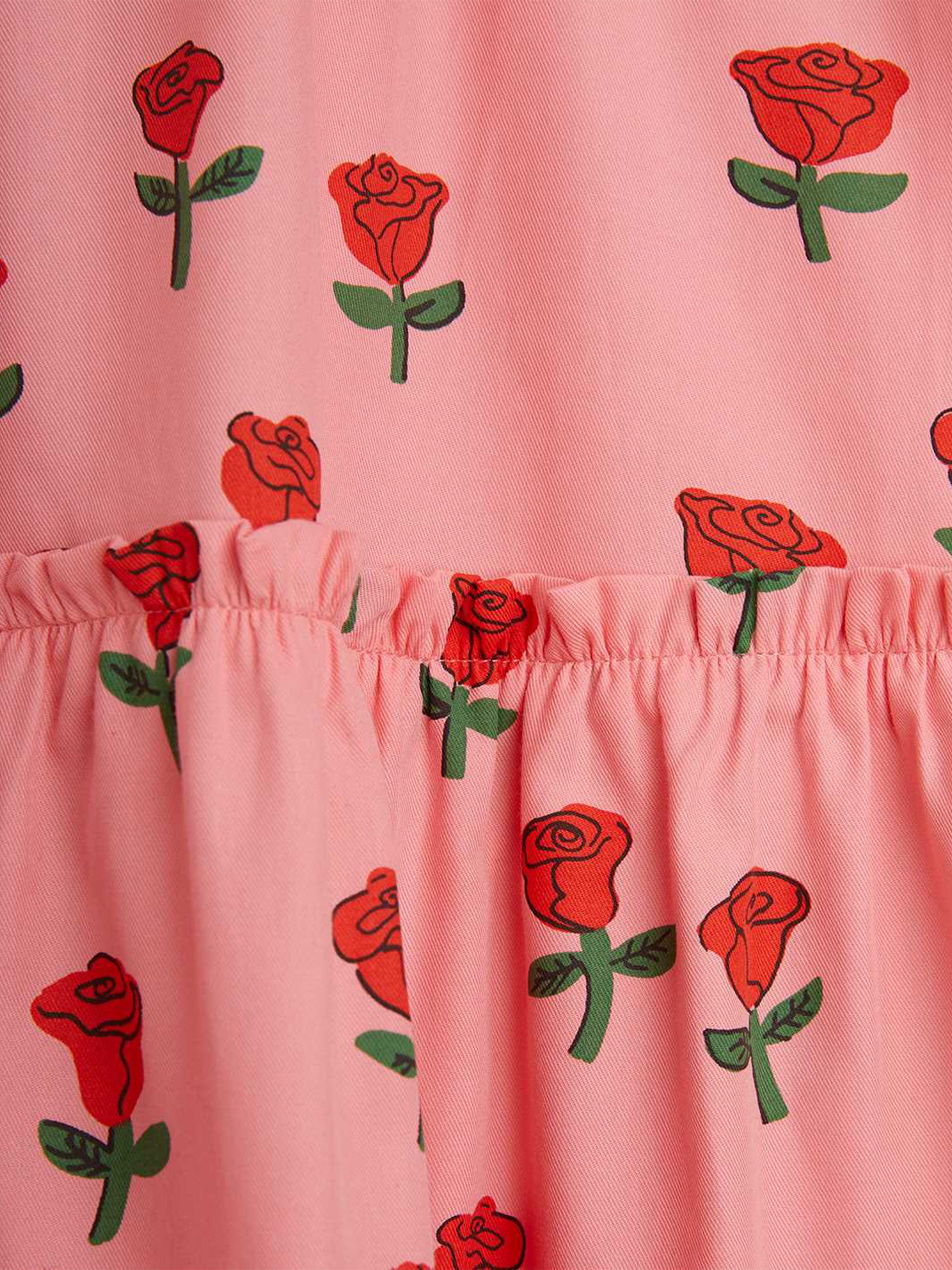 ワンピース Mini Rodini Roses Puff Sleeve Dress Pink Mini Rodini Girls Roses AOP Puff Sleeve Dress in Pink | Childsplay