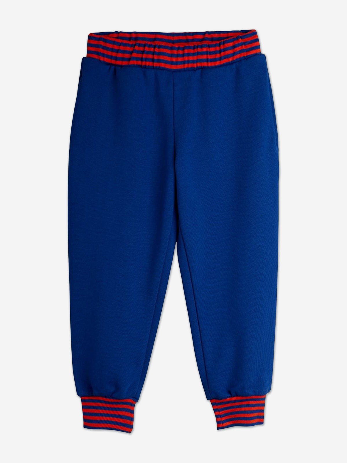 Mini Rodini Kids Striped Rib Joggers in Blue | Childsplay Clothing