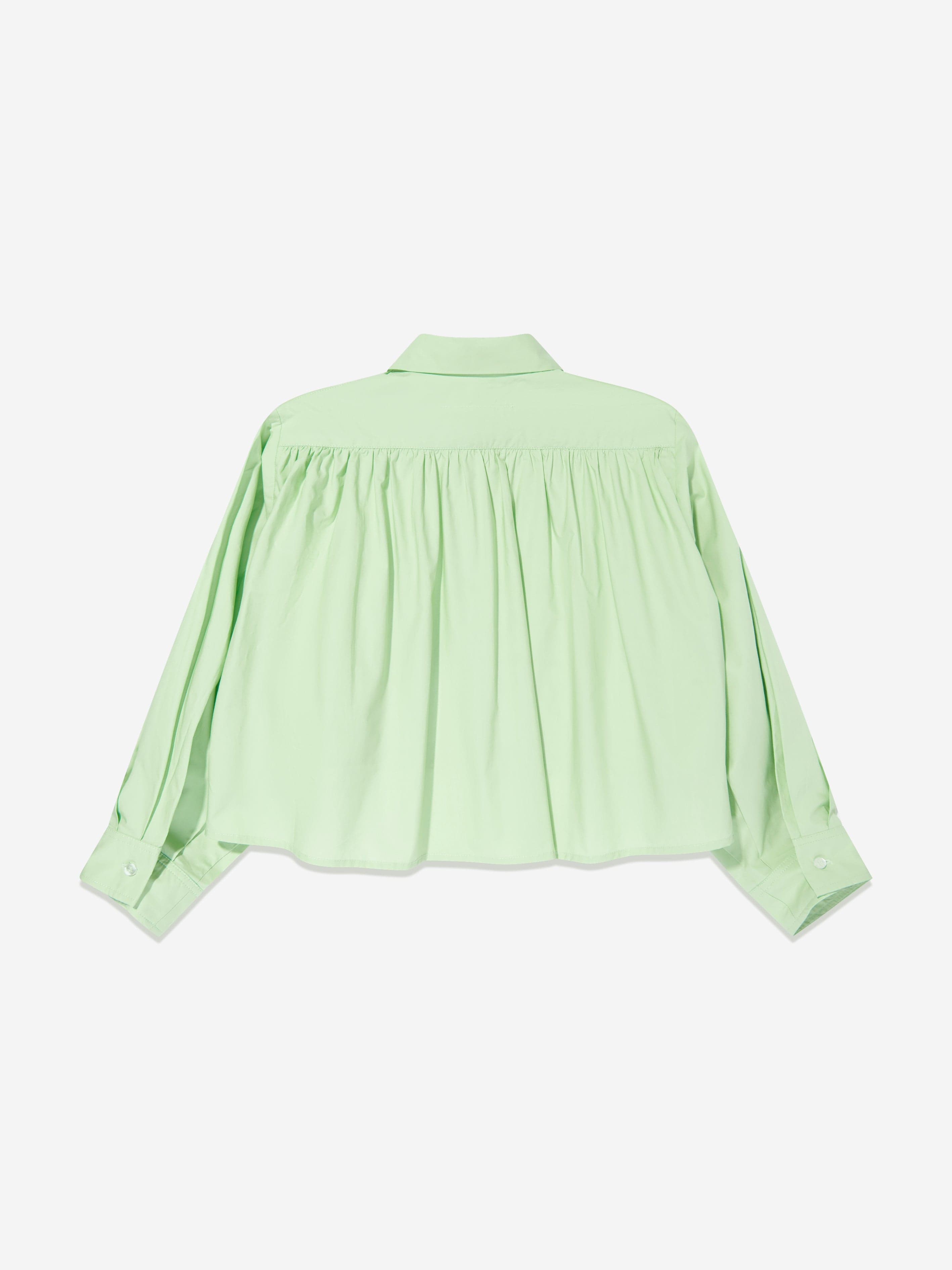 MM6 Maison Margiela Kids Cropped Poplin Pleated Back Shirt in