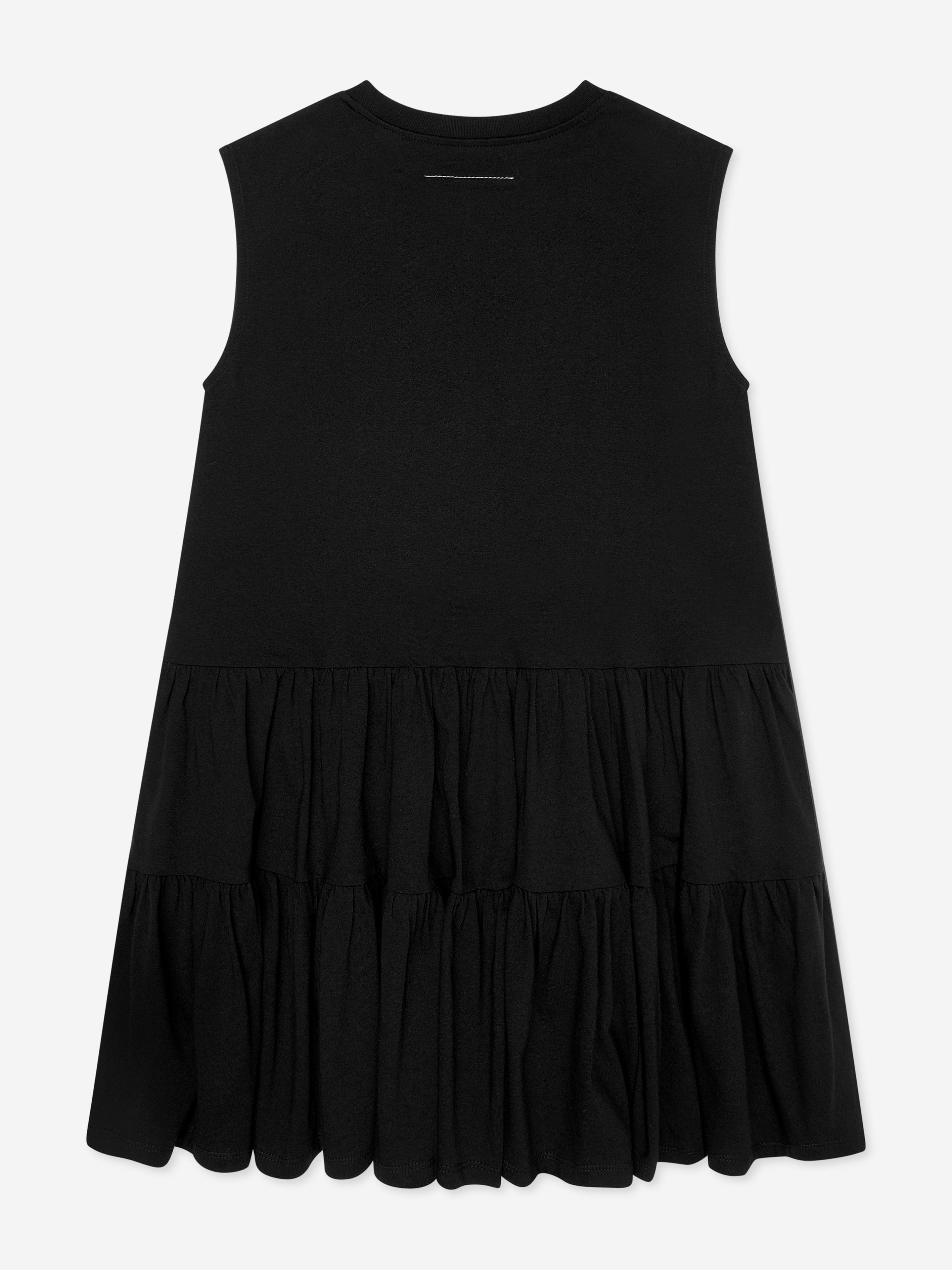 MM6 Maison Margiela Girls Sleeveless Jersey Dress in Black MM6 Maison Margiela Girls Sleeveless Jersey Dress in Black