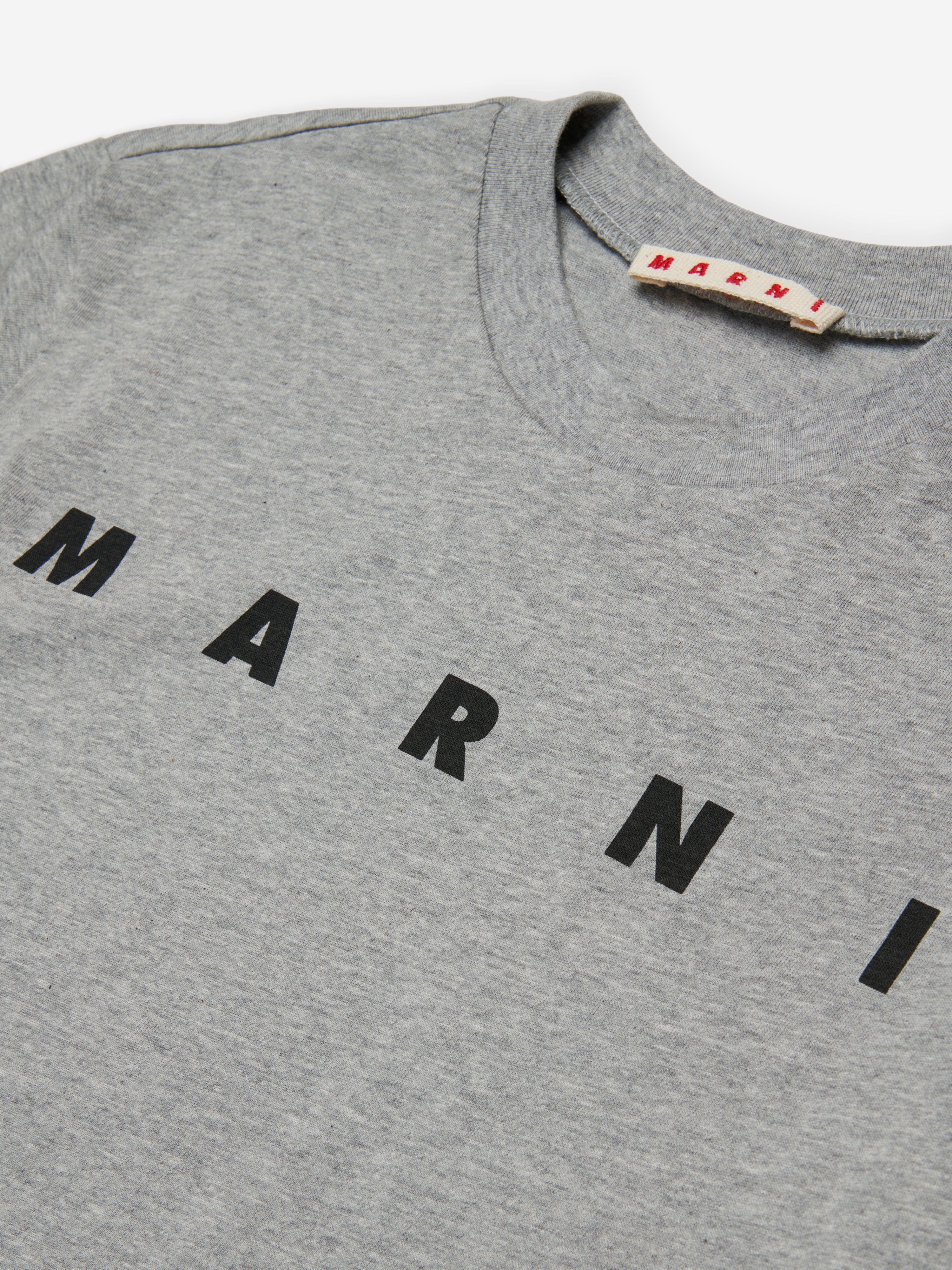 MARNI Kids Logo T-Shirt in Grey