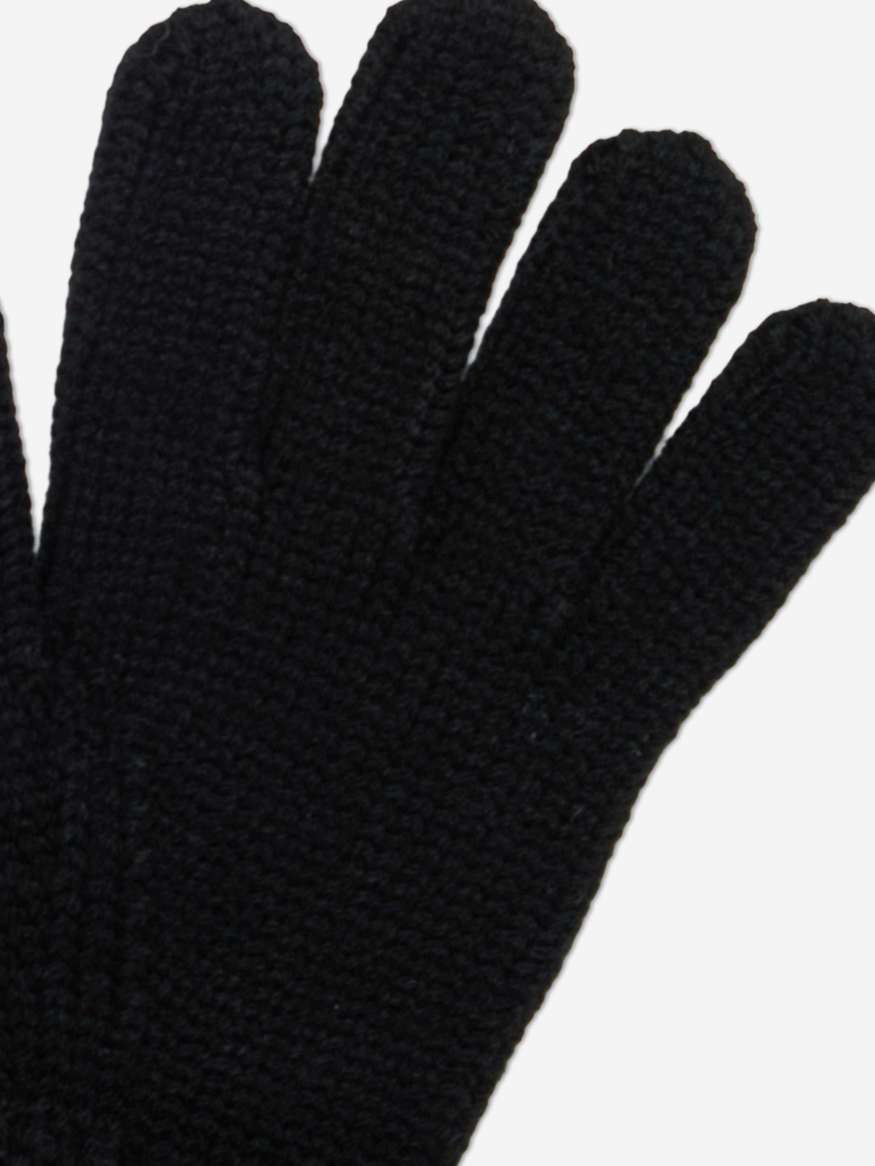 MARNI マルニ 手袋 グローブ レディース キッズサイズ ブラック 黒 MARNI（マルニ） Logo Gloves 手袋 ロゴ グローブ 4者混 防寒 キッズ