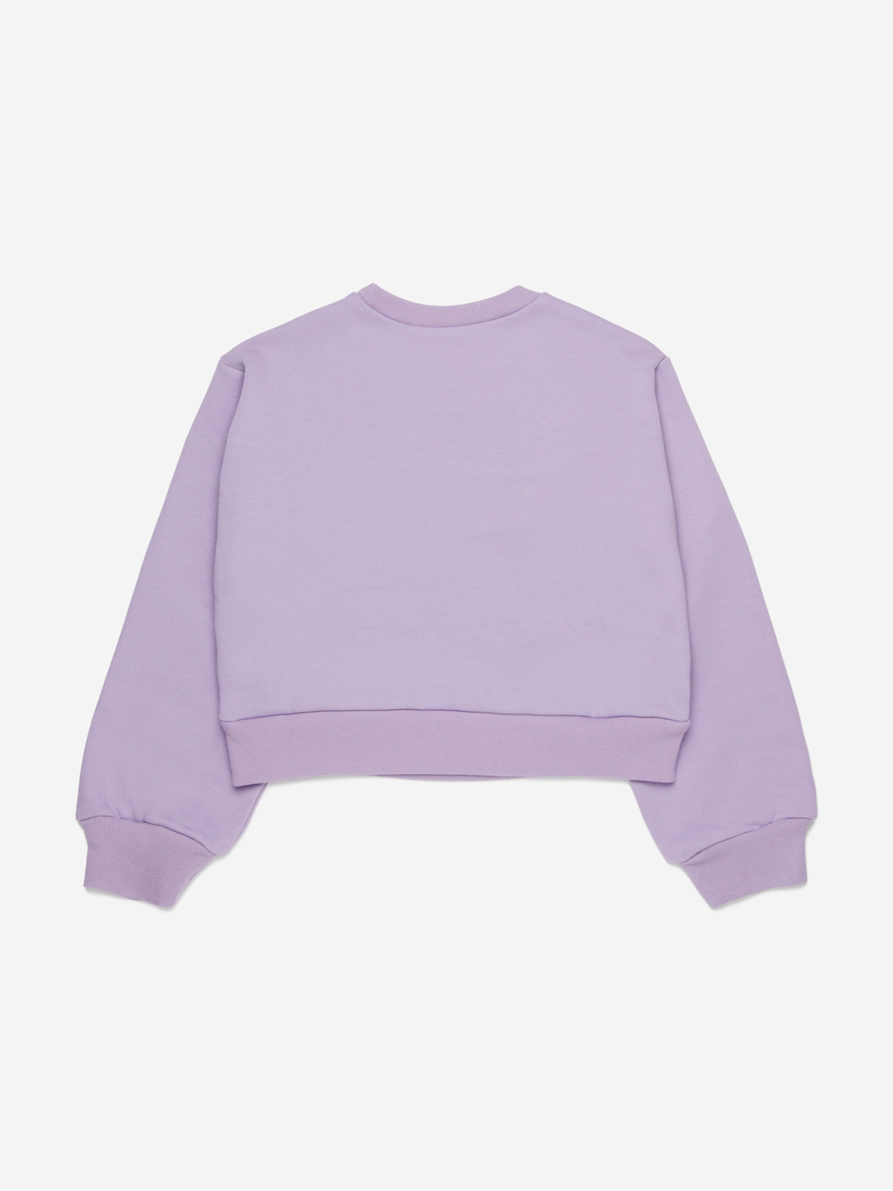 MARNI Girls Cropped Logo Sweatshirt in Purple | Childsplay Clothing