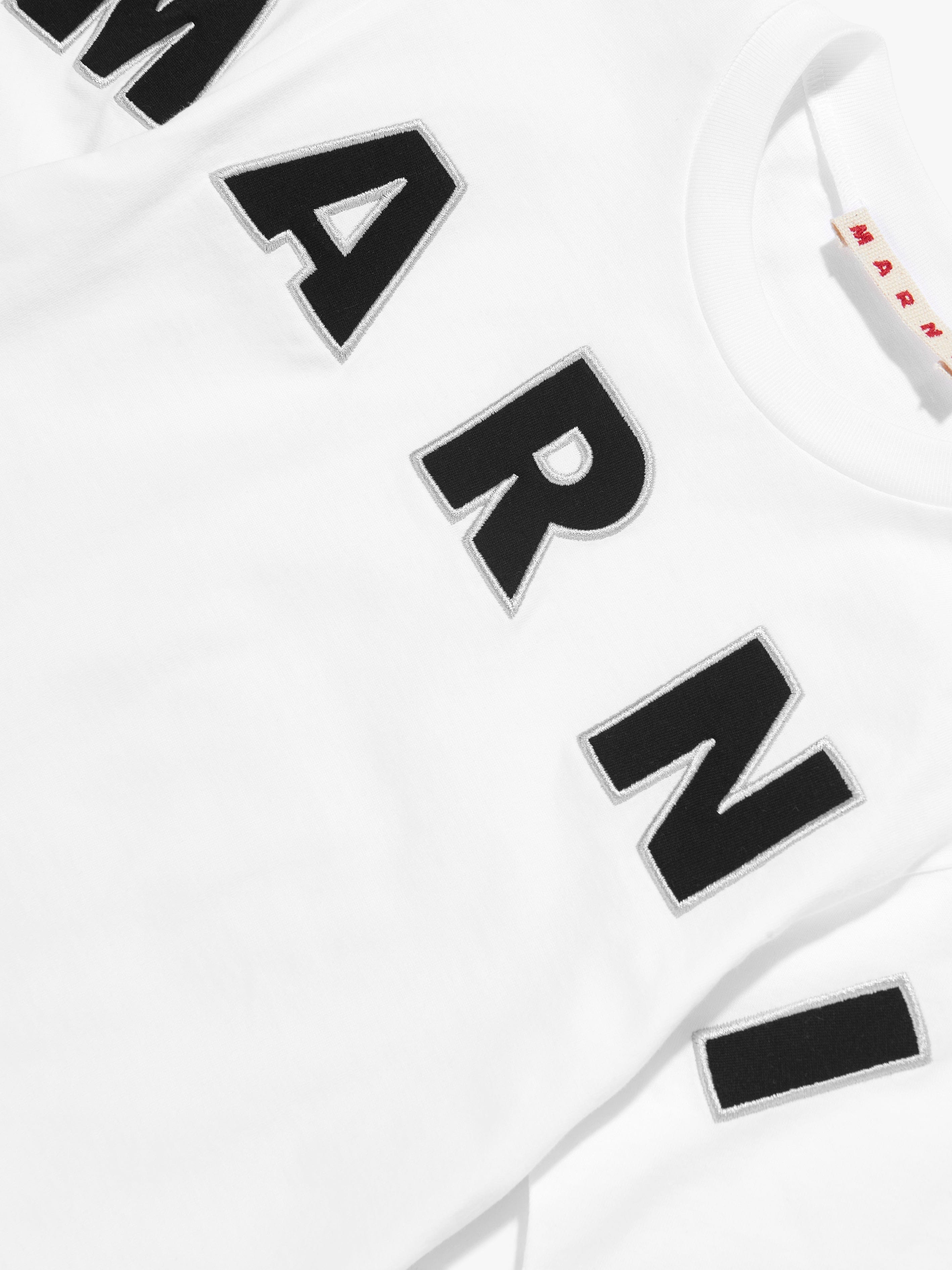 MARNI Kids Logo T-Shirt in White | Childsplay Clothing