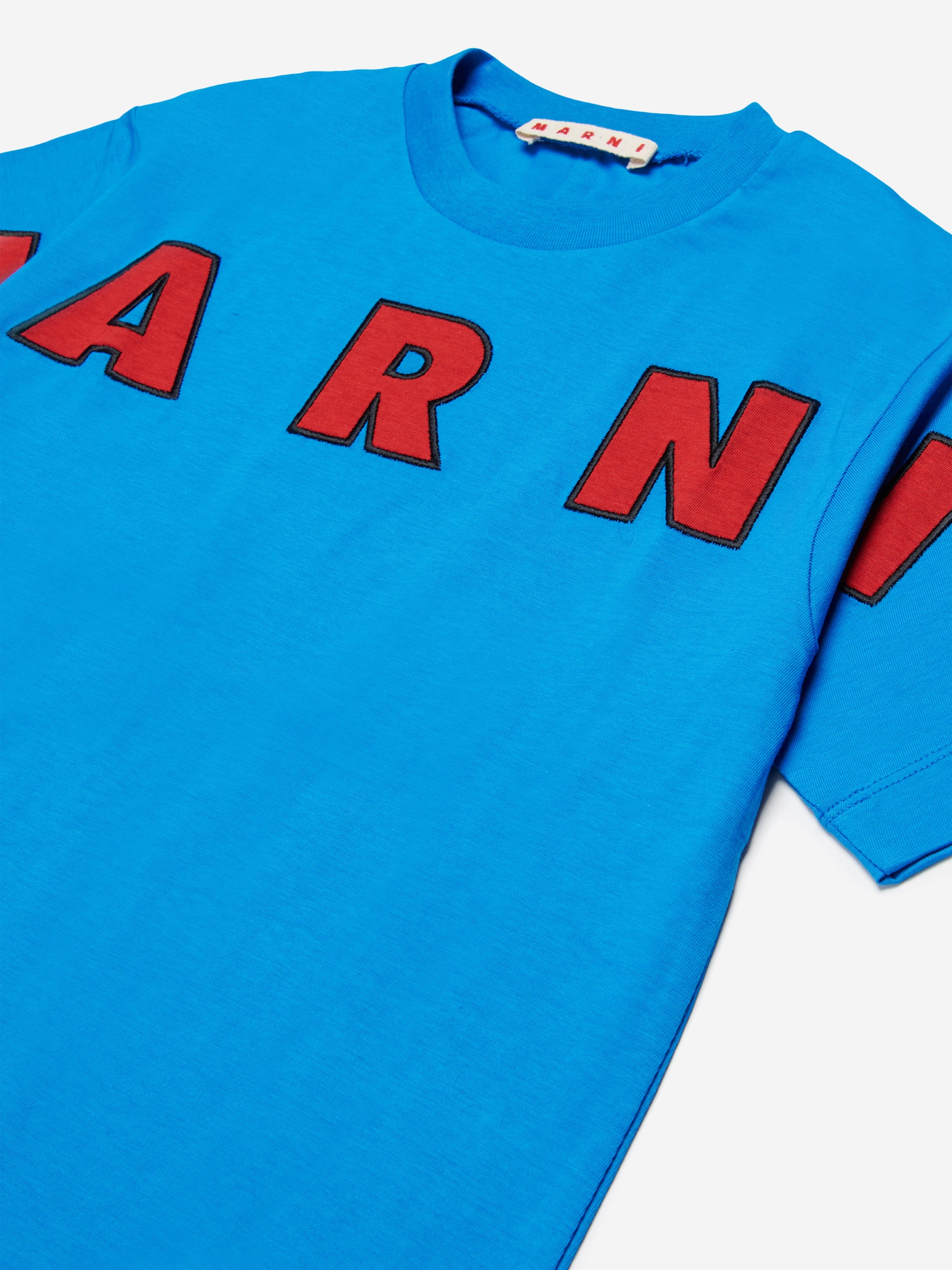 MARNI Kids Logo T-Shirt in Blue | Childsplay Clothing
