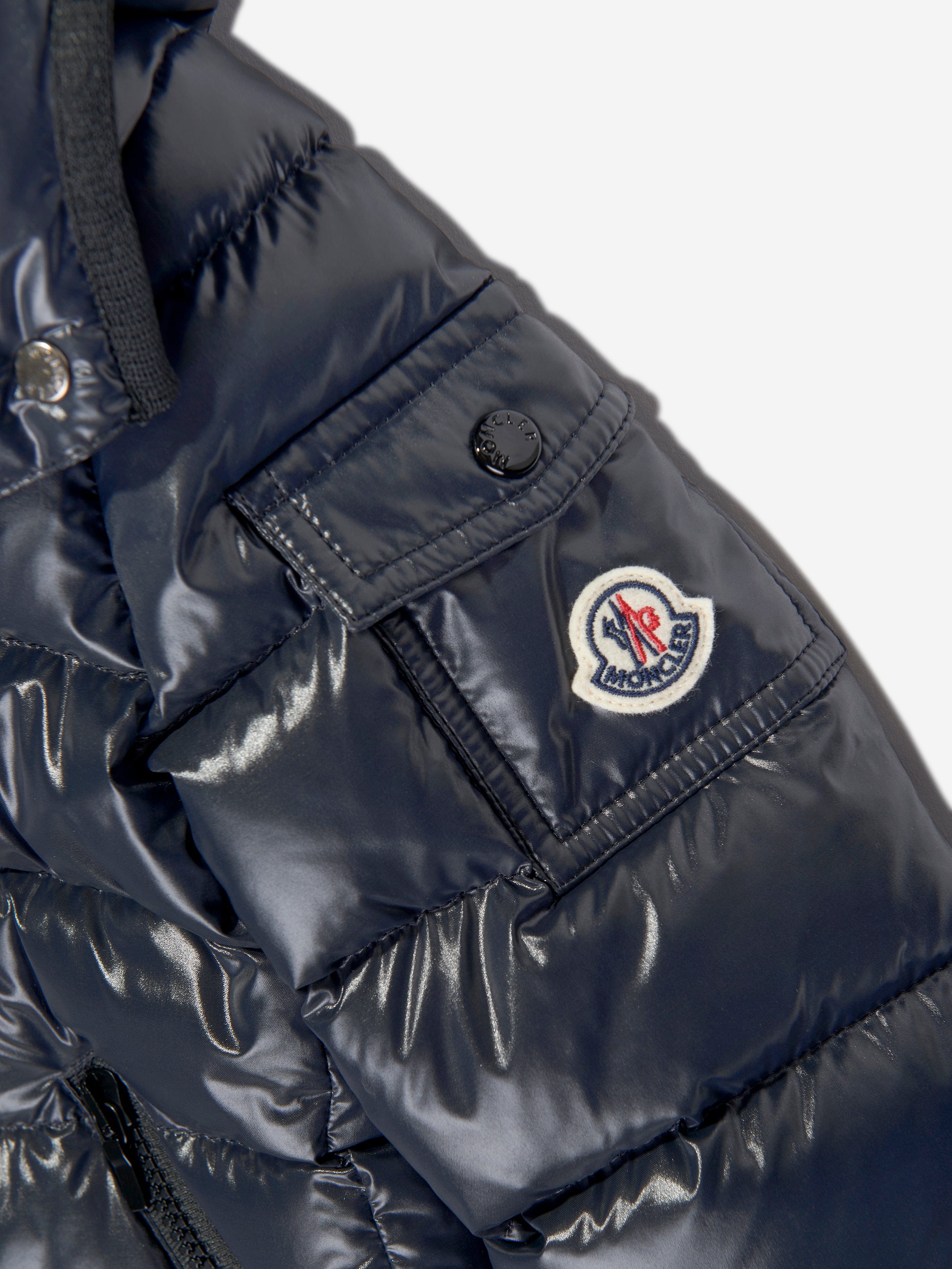 Moncler Enfant Girls Down Padded Bady Jacket in Navy | Childsplay