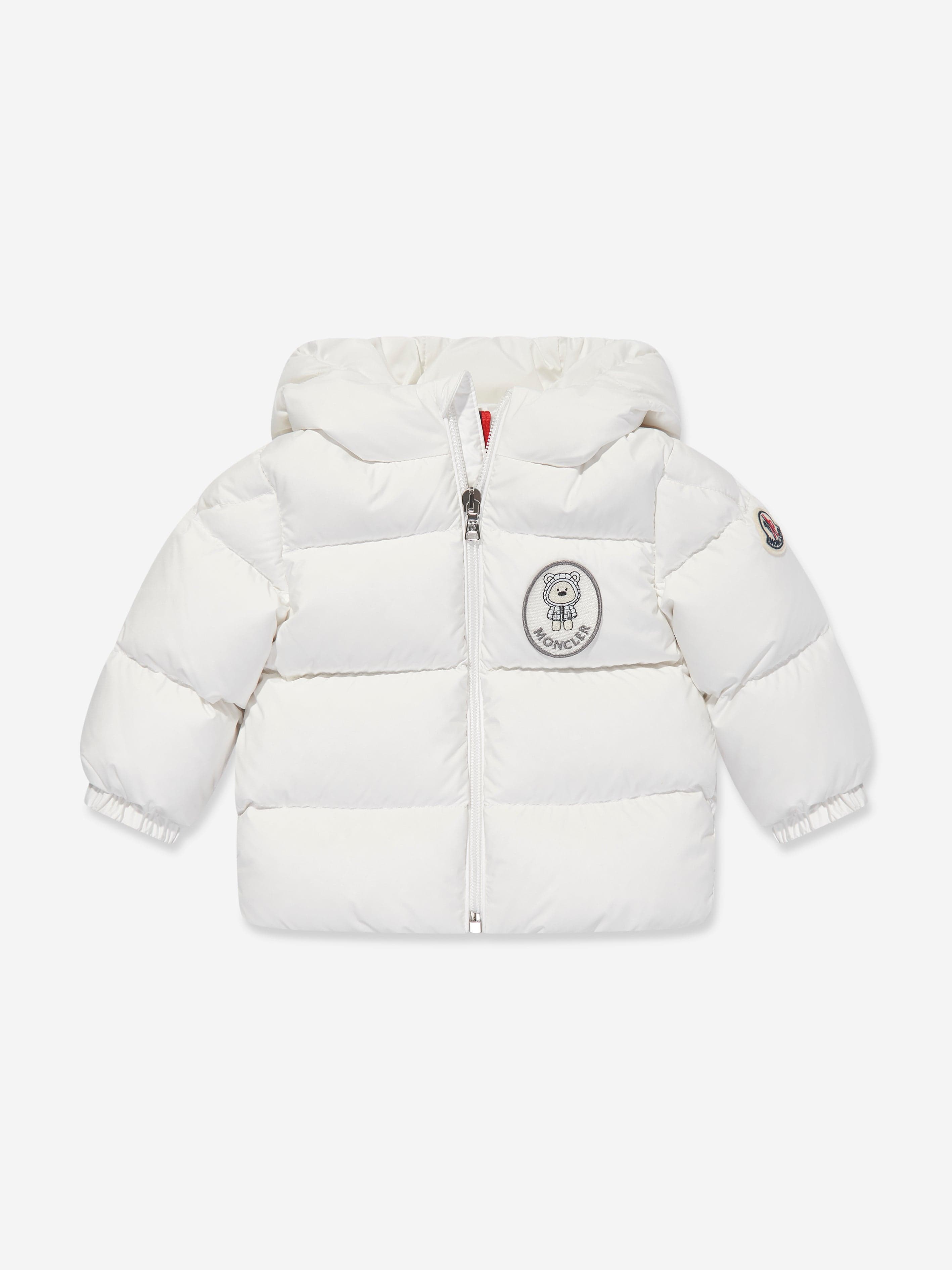 Moncler Enfant Baby Down Padded Sanyu Jacket in White | Childsplay