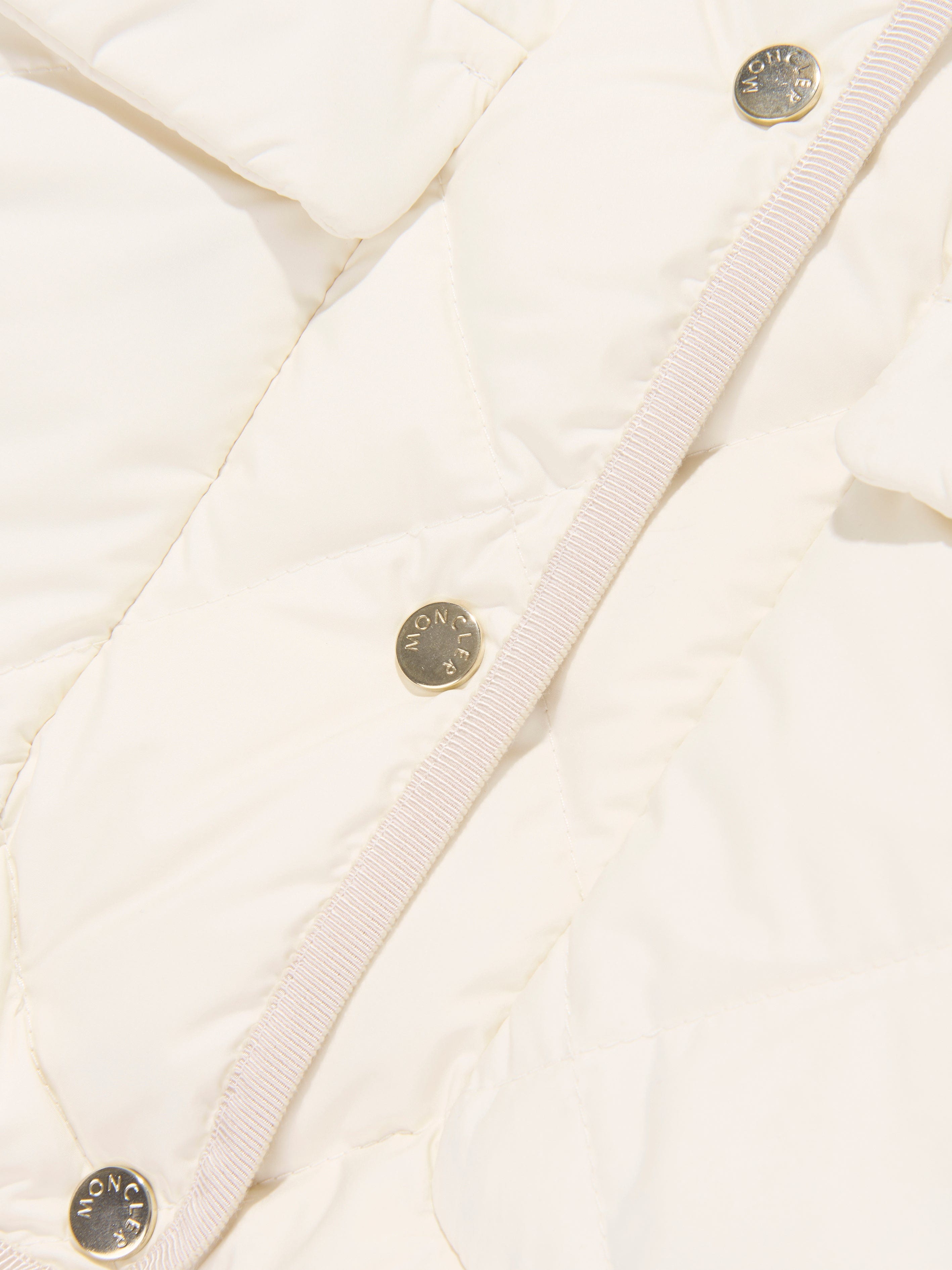 Moncler Enfant Girls Ivory Ursella Down Jacket | Childsplay Clothing