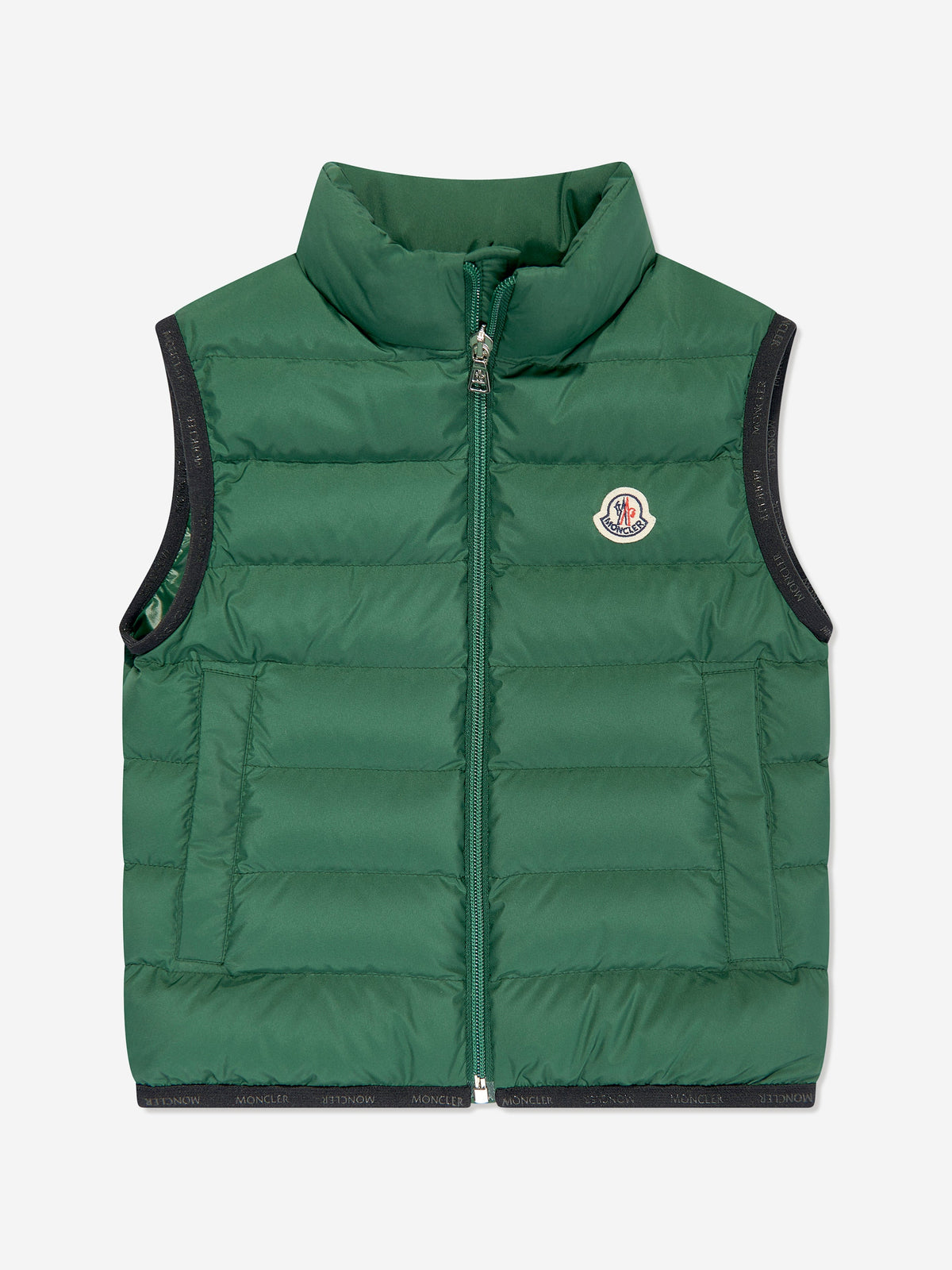 Moncler Enfant Boys Down Padded Contrin Gilet in Green 