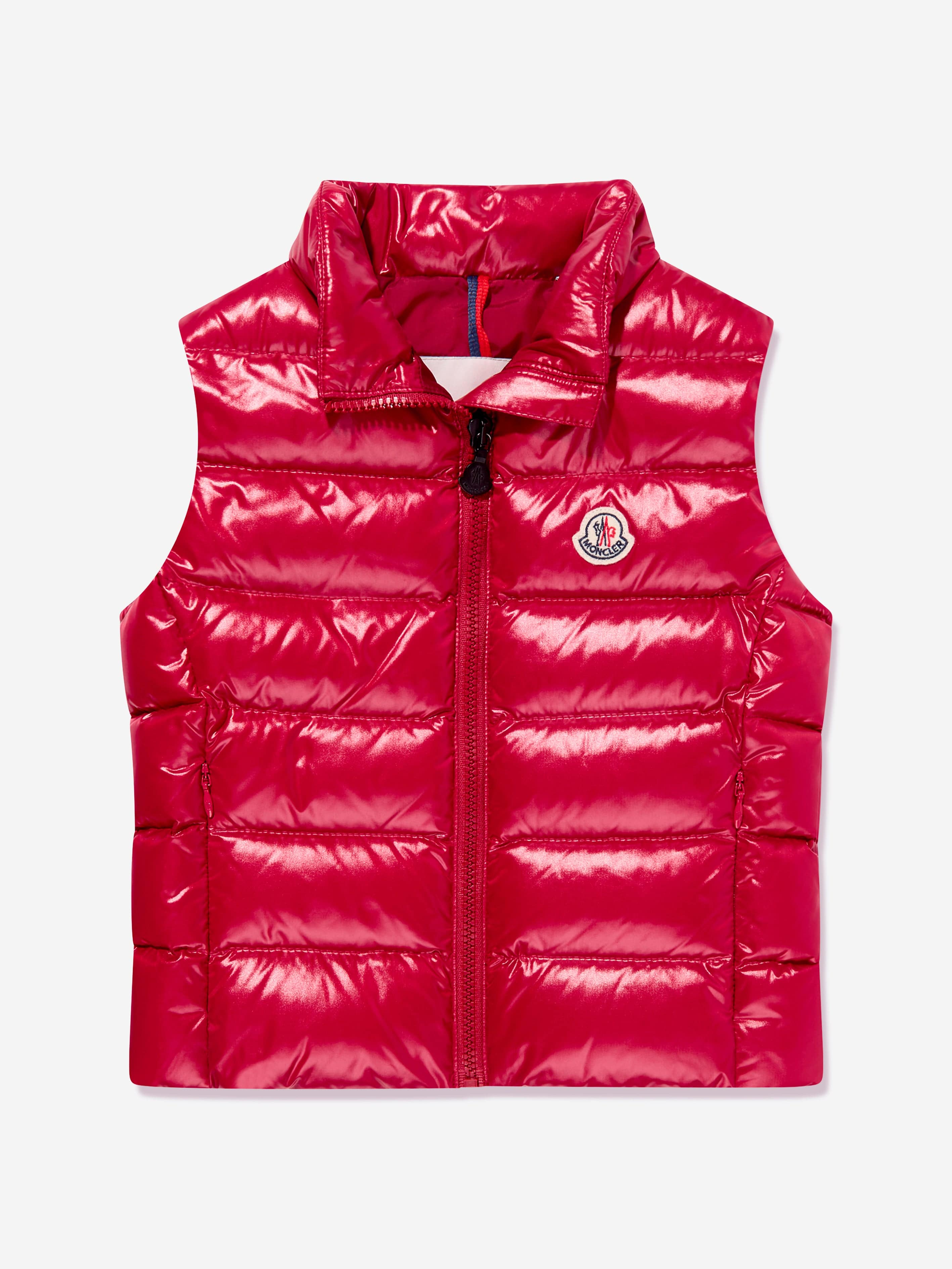 Moncler Enfant Moncler Enfant Girls Down Padded Ghany Gilet in Red