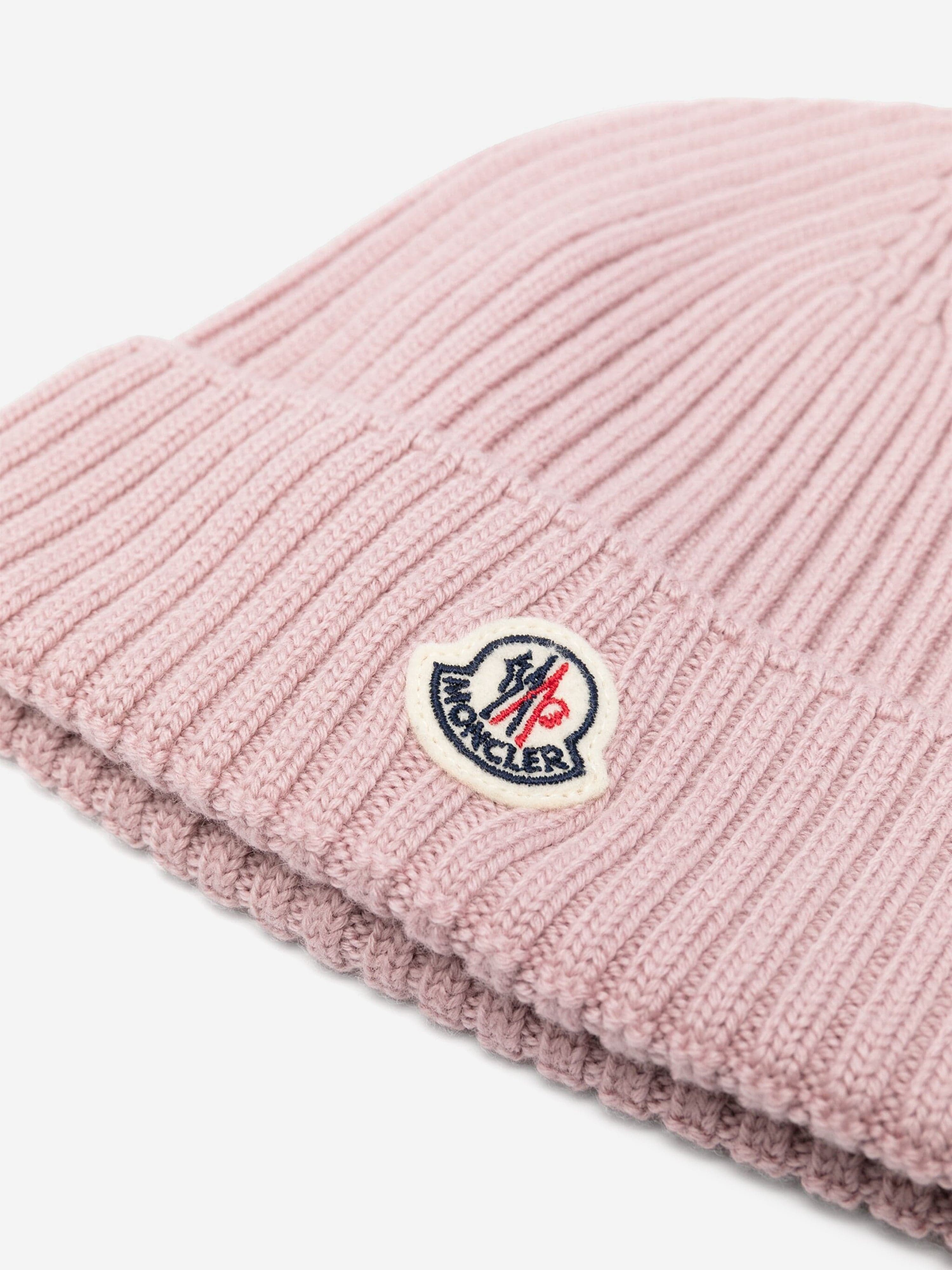 Moncler Enfant Moncler Enfant Girls Wool Beanie Hat in Pink