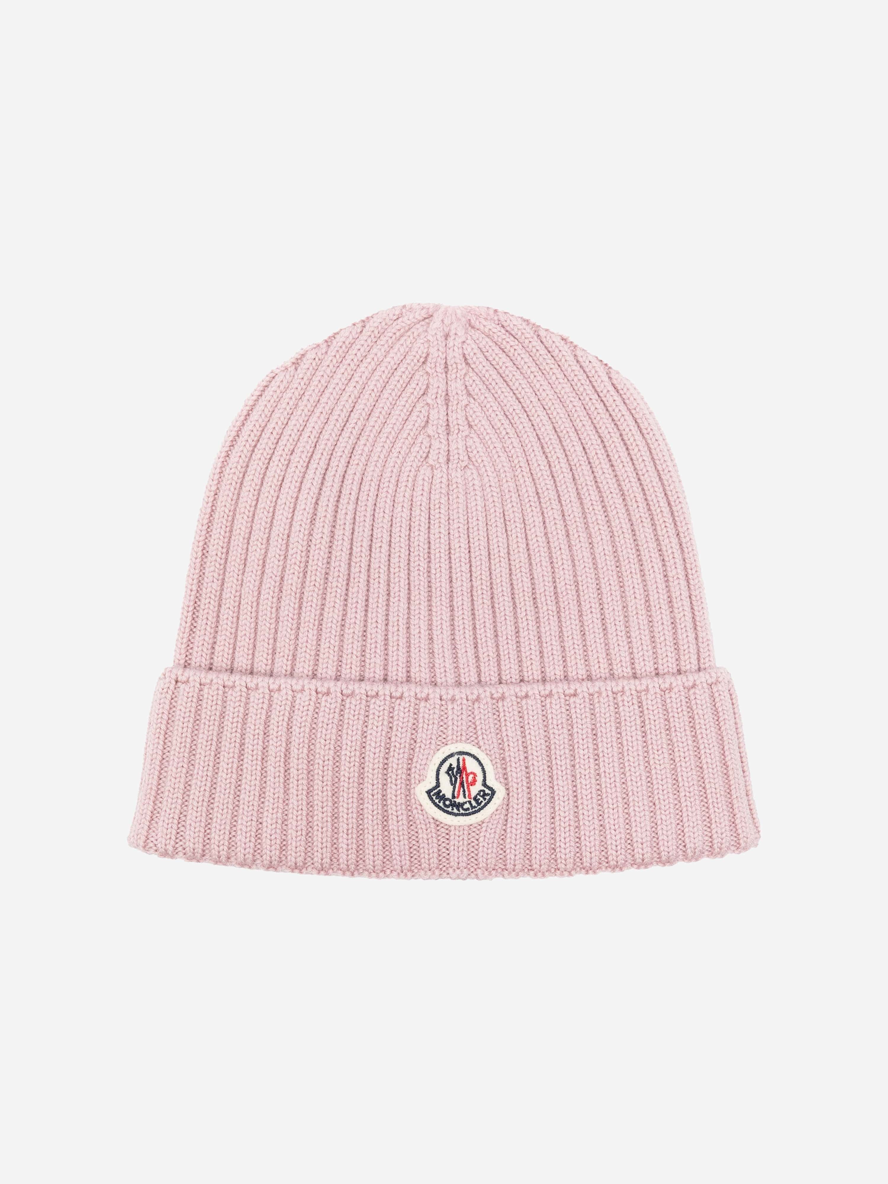 Moncler Enfant Girls Wool Beanie Hat in Pink | Childsplay Clothing