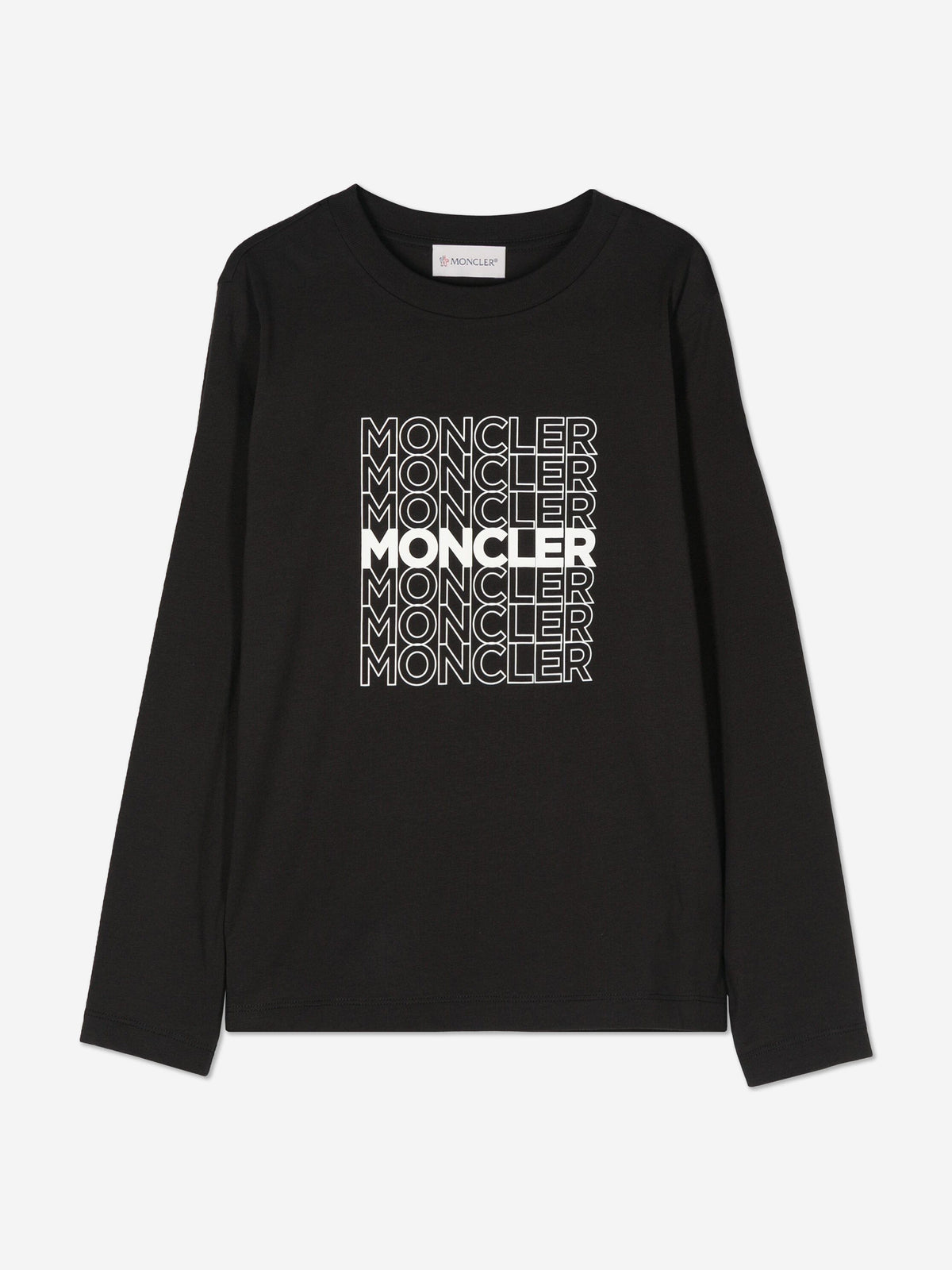 Moncler Enfant Boys Long Sleeve T-Shirt in Black | Childsplay Clothing