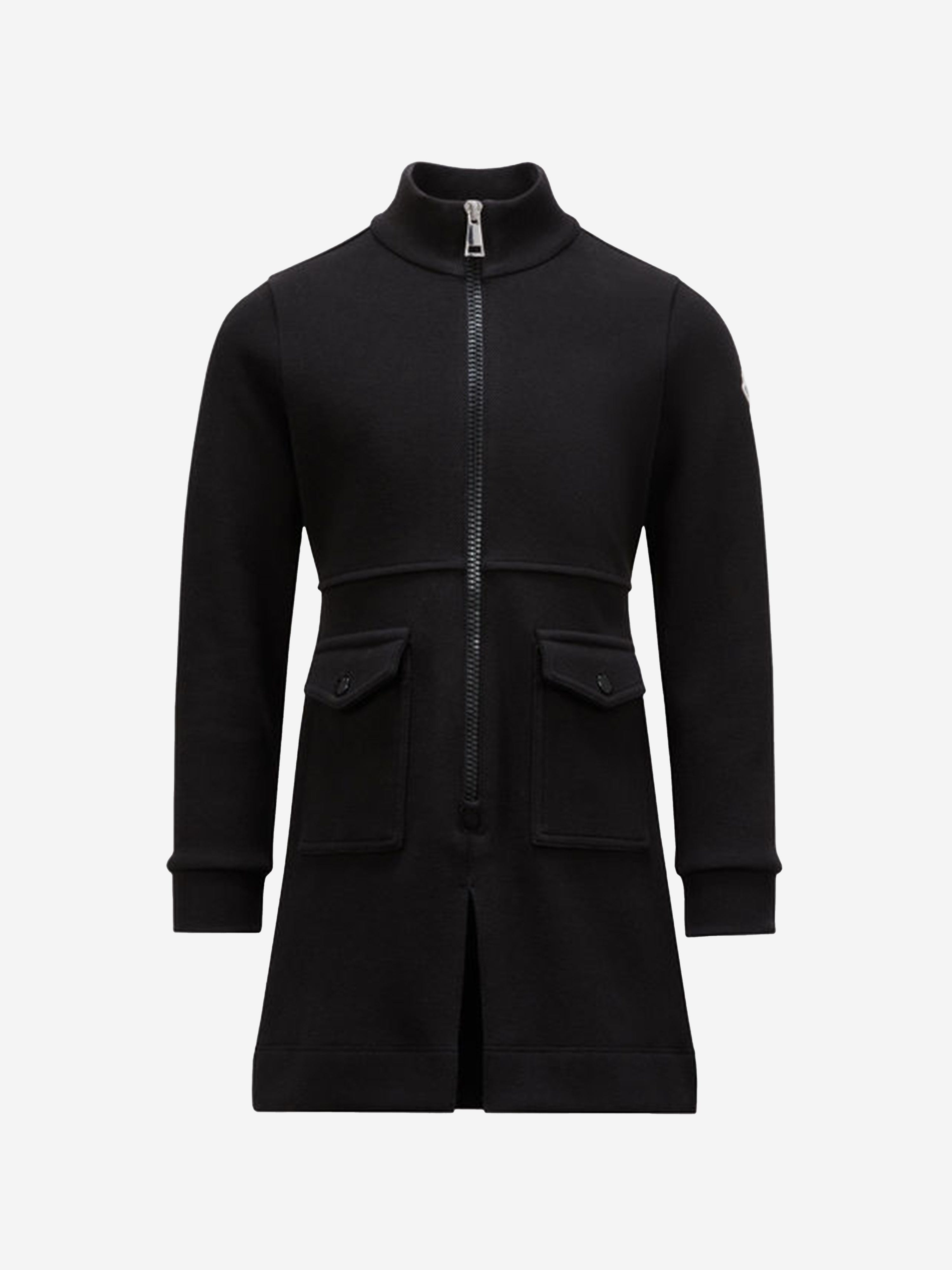MONCLER ブラック 長袖カットソー りんごあおいさま専用 Moncler Enfant Girls Zip Up Dress in Black | Childsplay Clothing