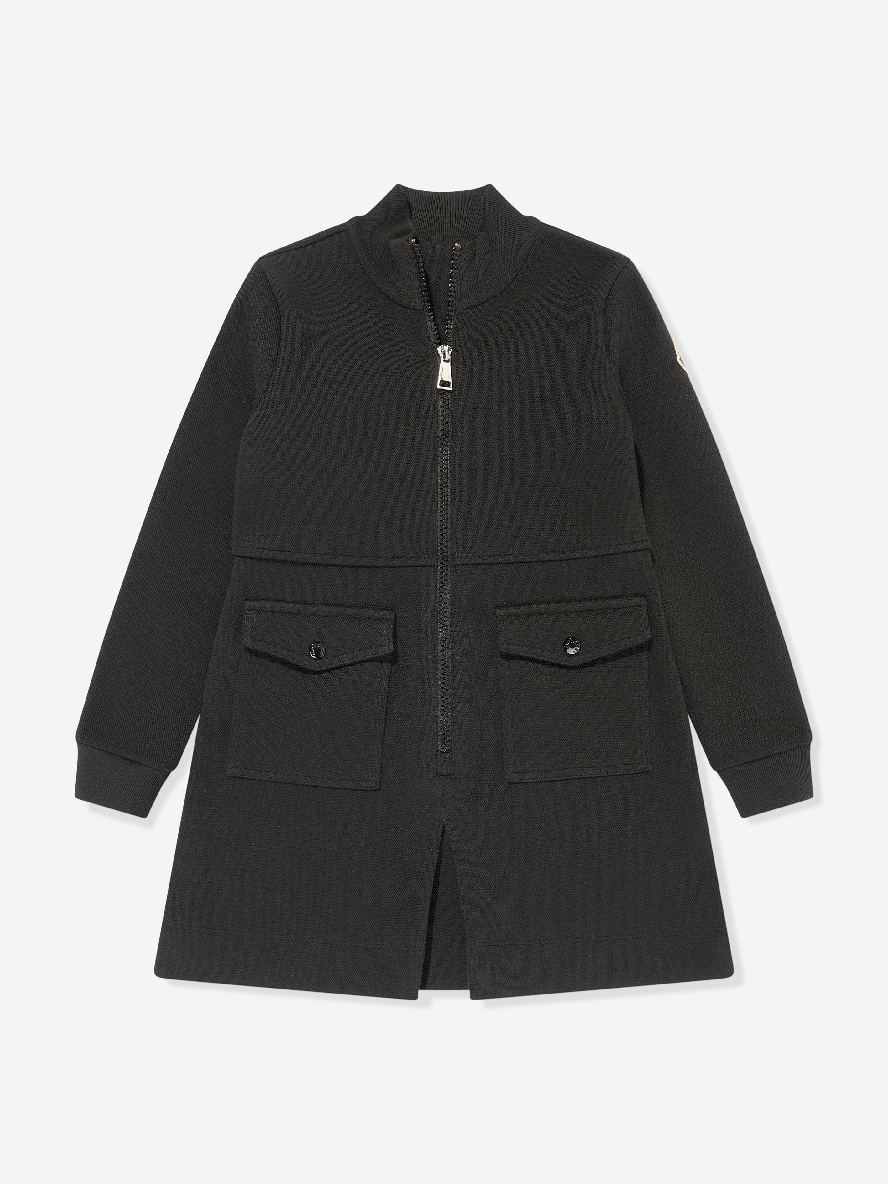 Moncler Enfant Girls Zip Up Dress in Black | Childsplay Clothing