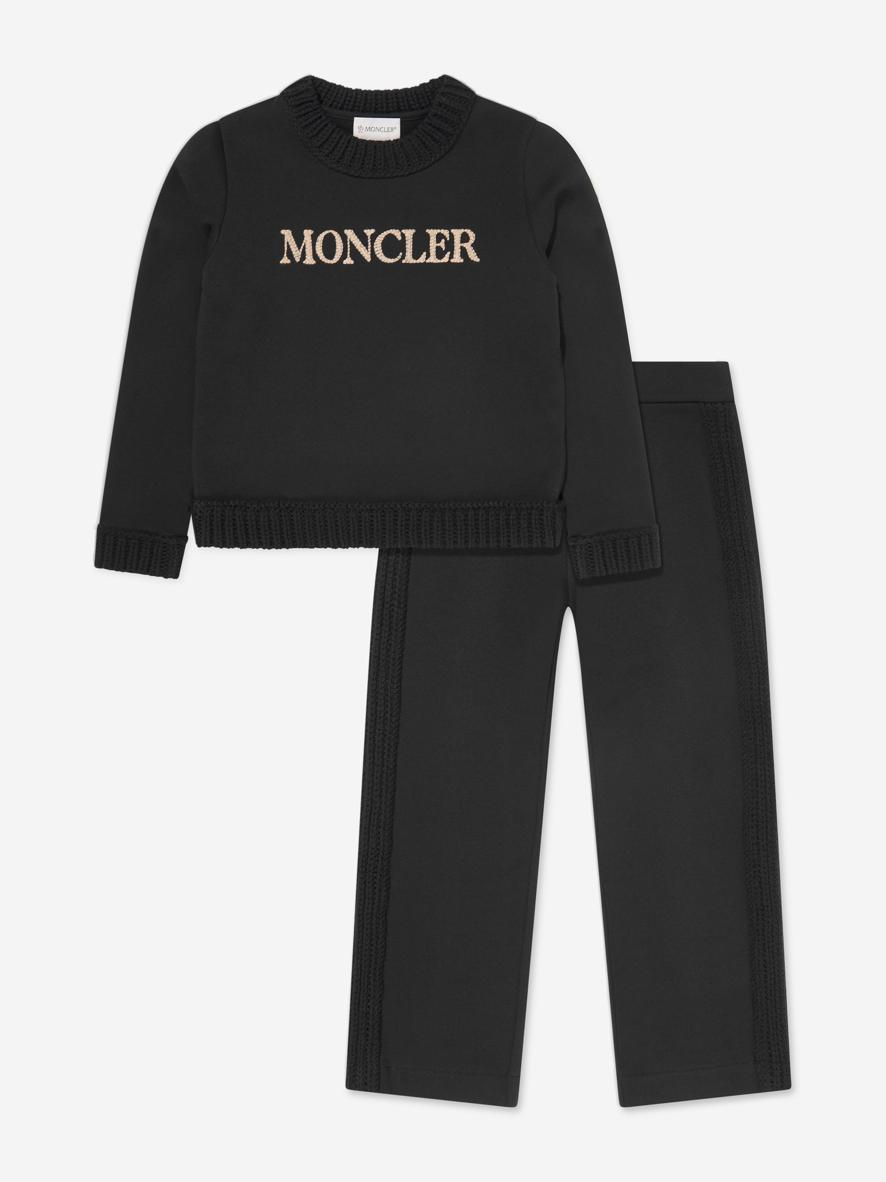 Moncler Enfant Girls Logo Tracksuit in Black | Childsplay Clothing
