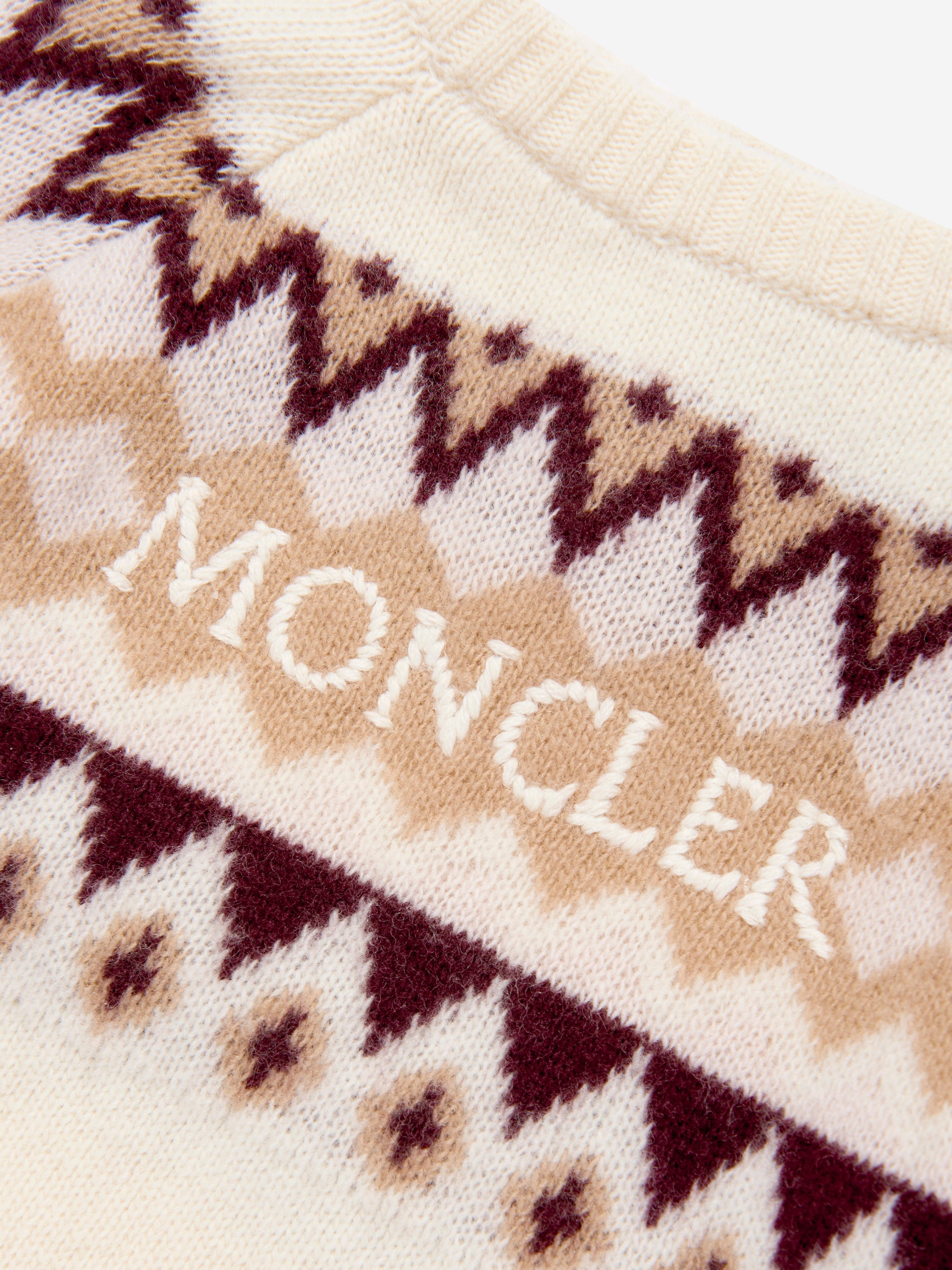 Moncler Enfant Baby Girls Wool Knitted Dress in Ivory | Childsplay