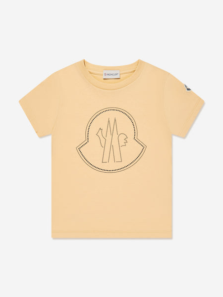Moncler Enfant Girls Logo T-Shirt in Yellow | Childsplay Clothing