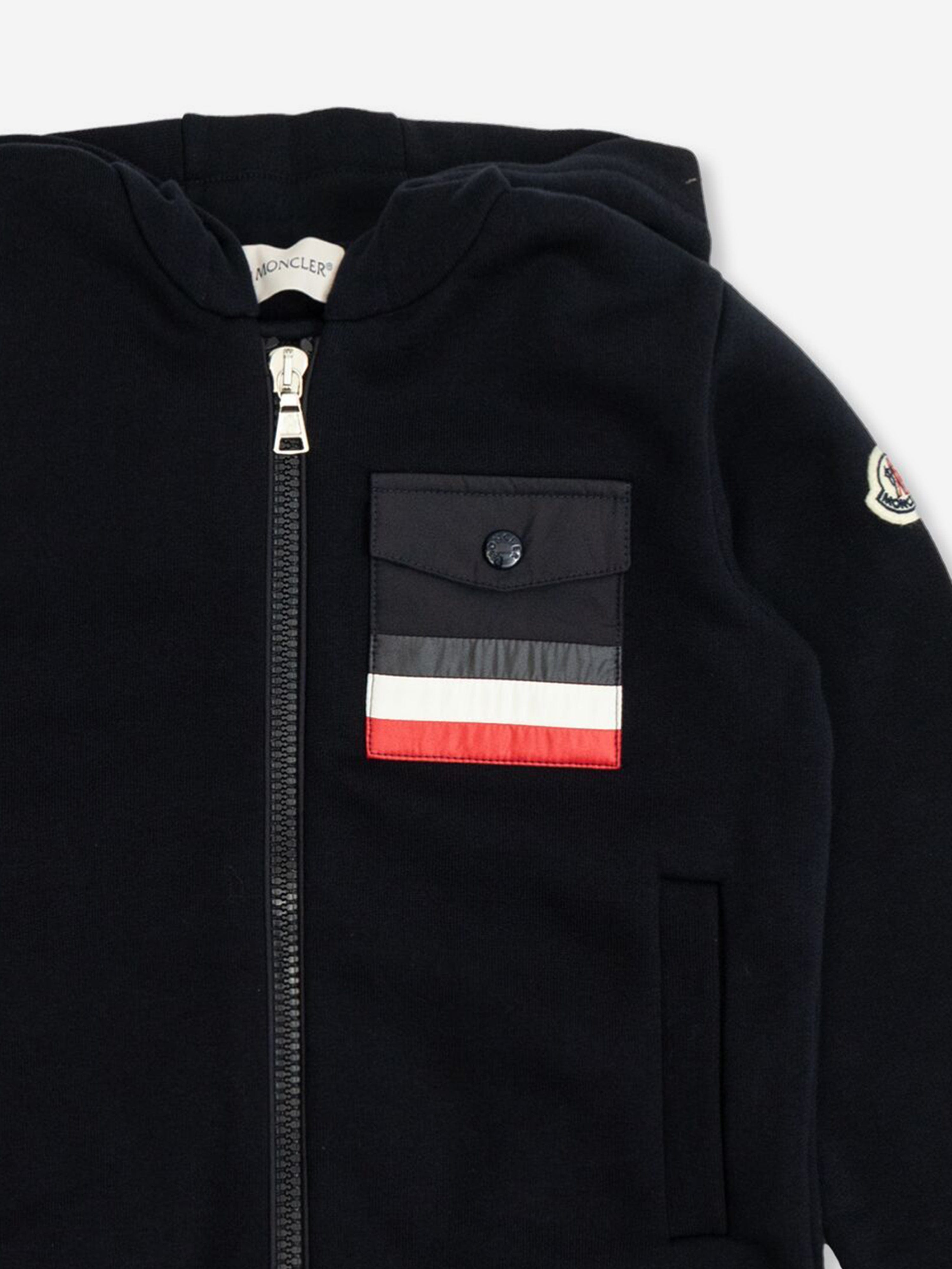 Moncler Enfant Boys Zip Up Top in Navy | Childsplay Clothing