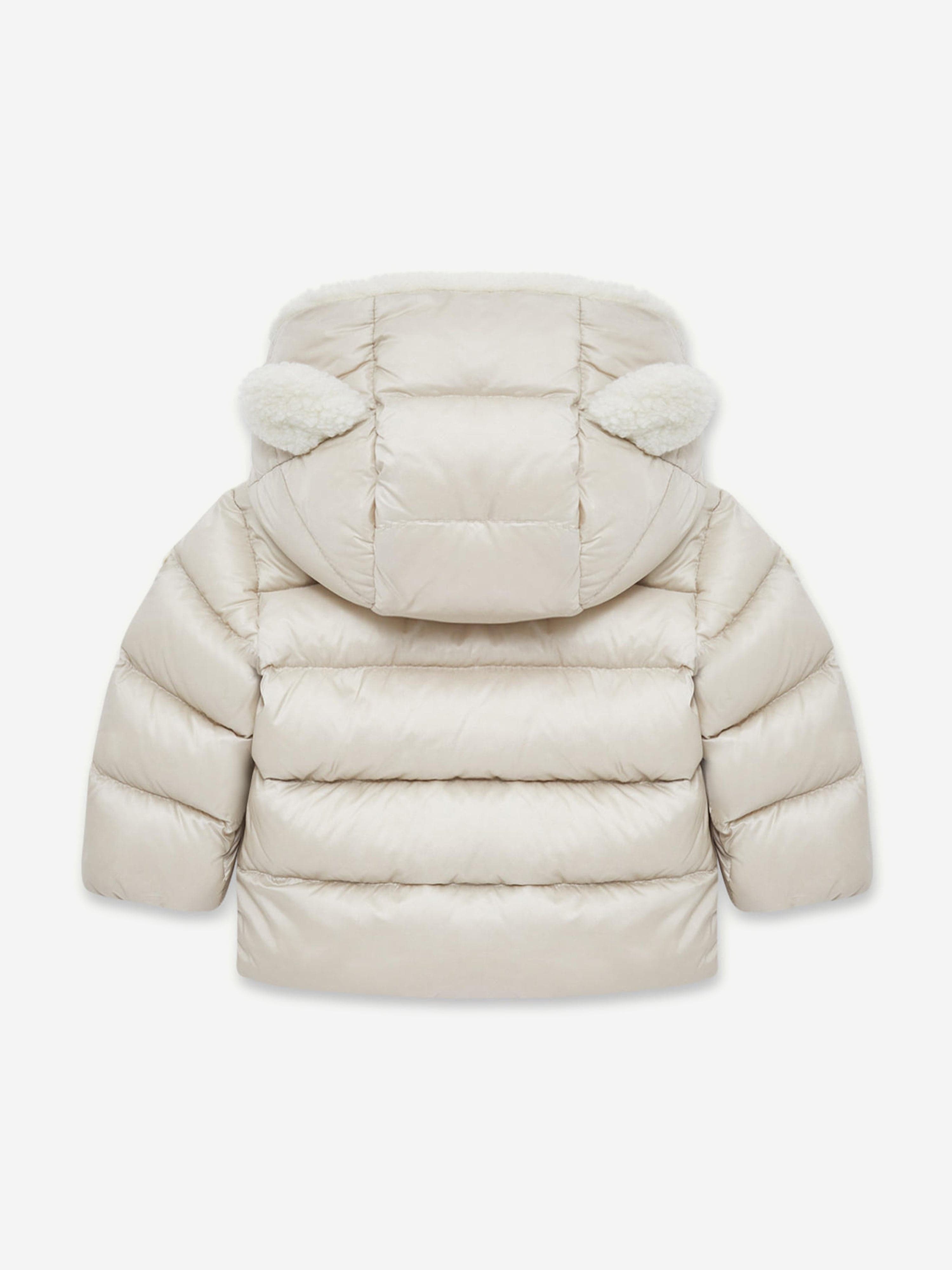 Moncler Enfant Baby Down Padded Borgan Jacket in Beige