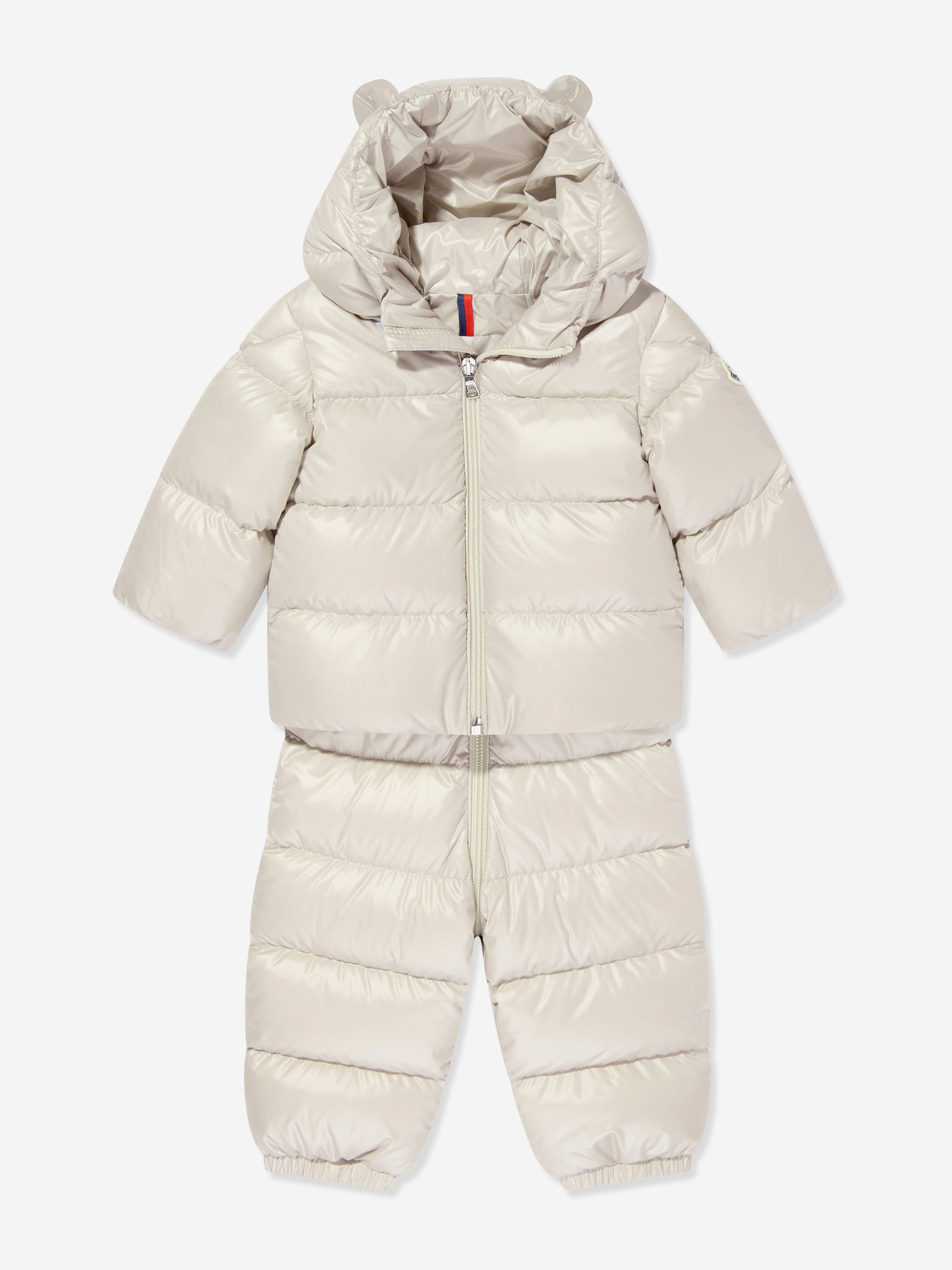 Moncler Enfant Baby Down Padded Snowsuit in Beige | Childsplay