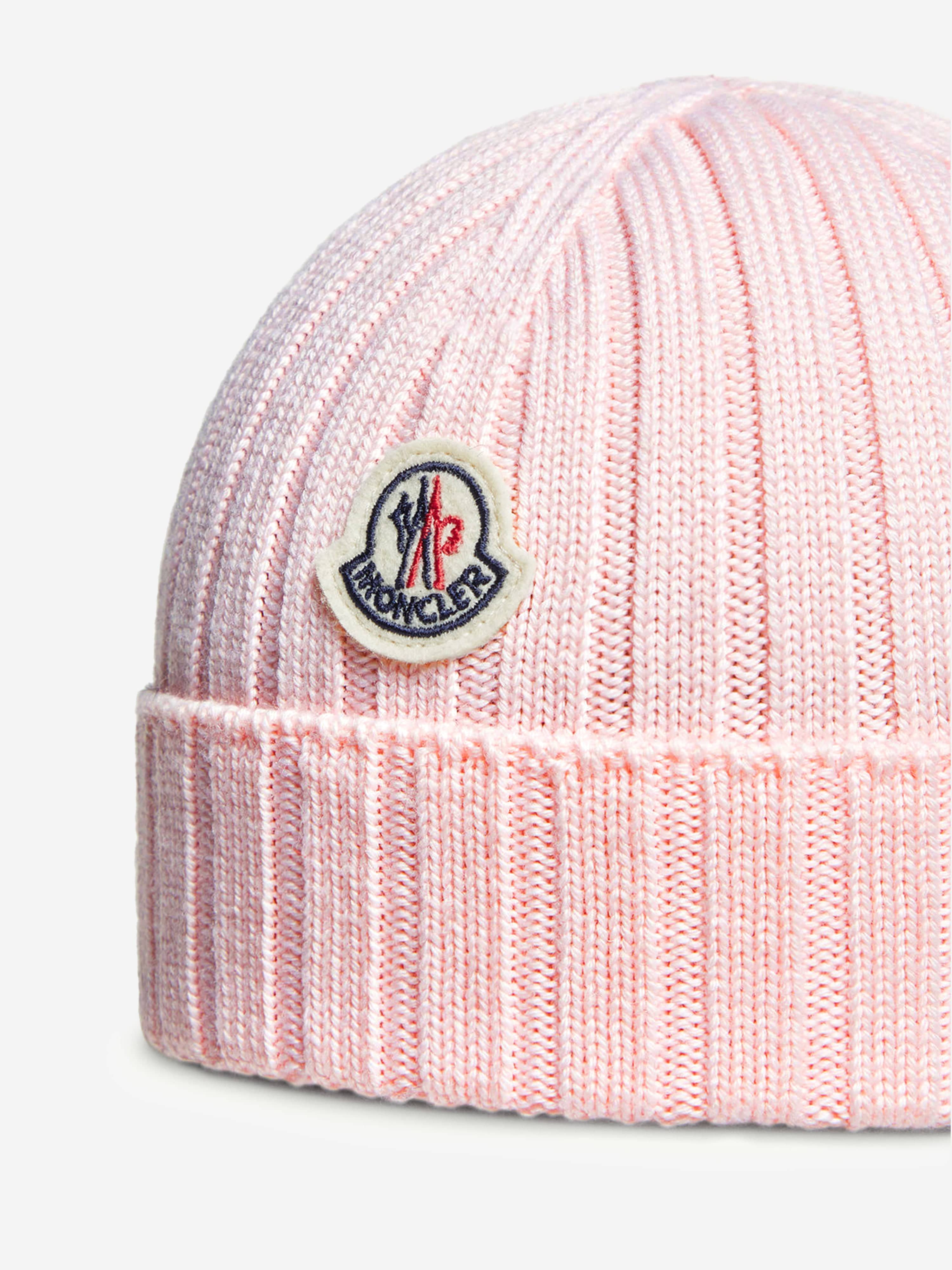 Moncler Enfant Baby Girls Wool Beanie Hat in Pink | Childsplay