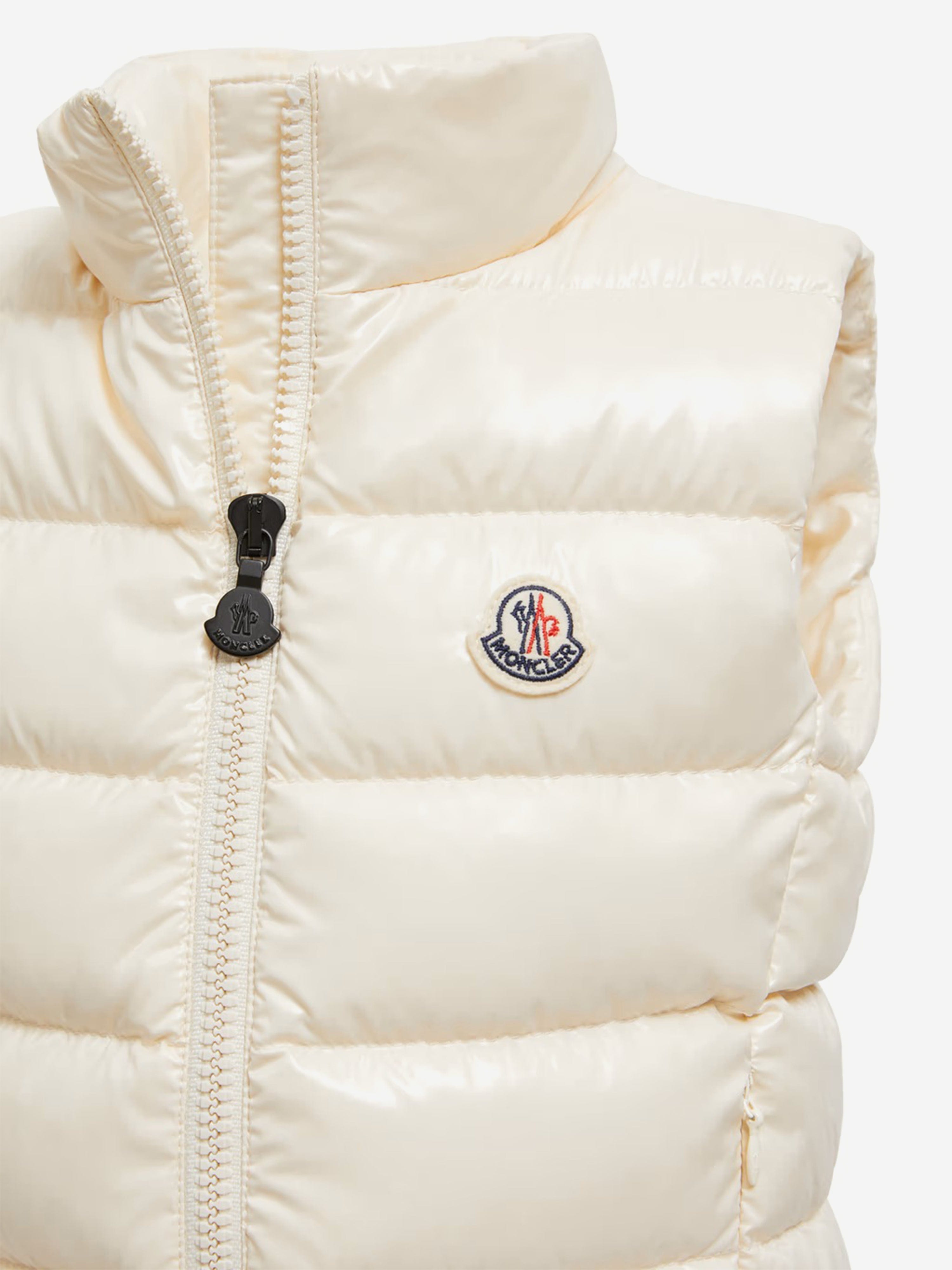 Moncler Enfant Girls Down Padded Ghany Gilet in Ivory | Childsplay