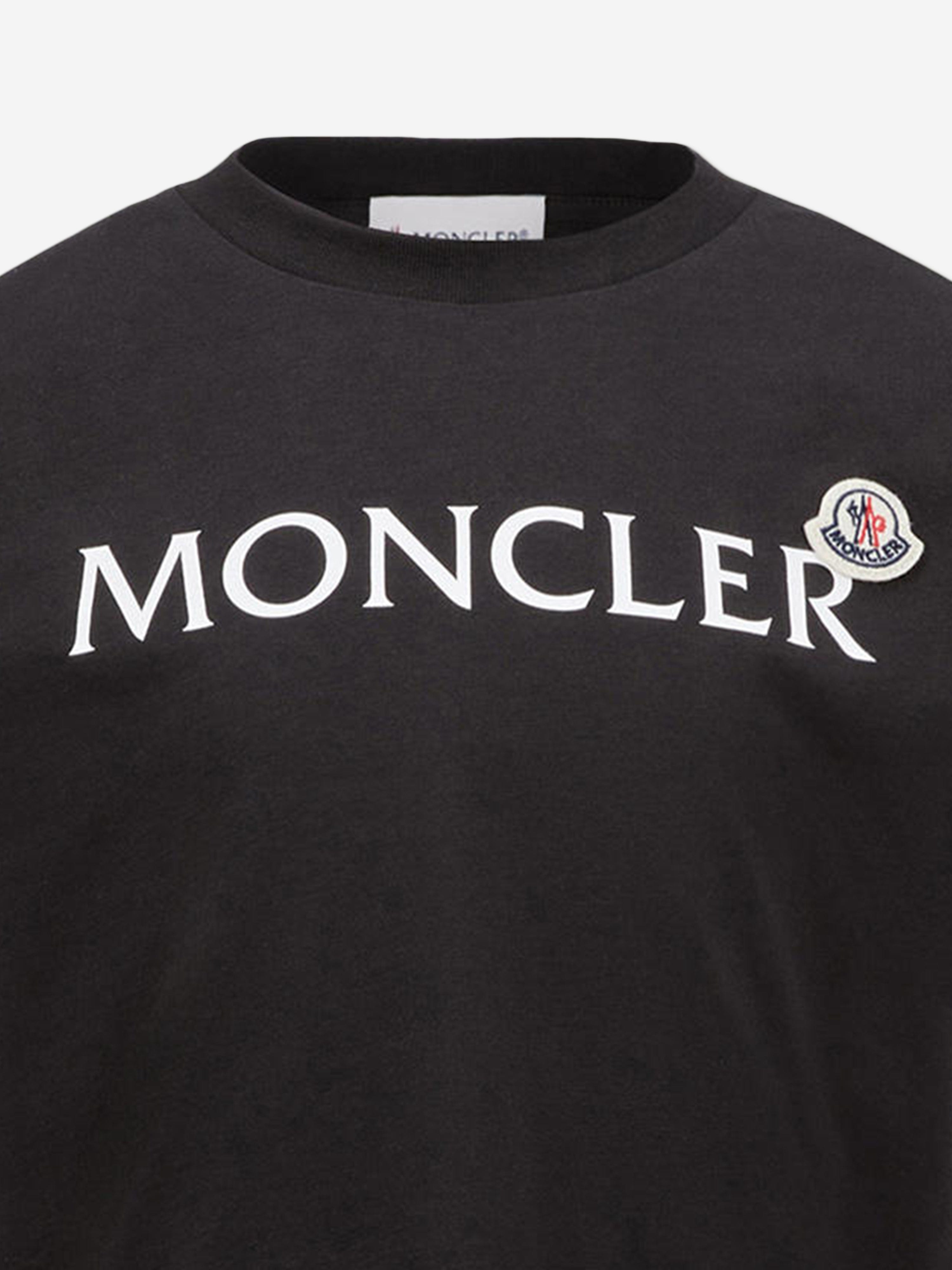 Moncler Enfant Boys Logo T-Shirt in Black | Childsplay Clothing