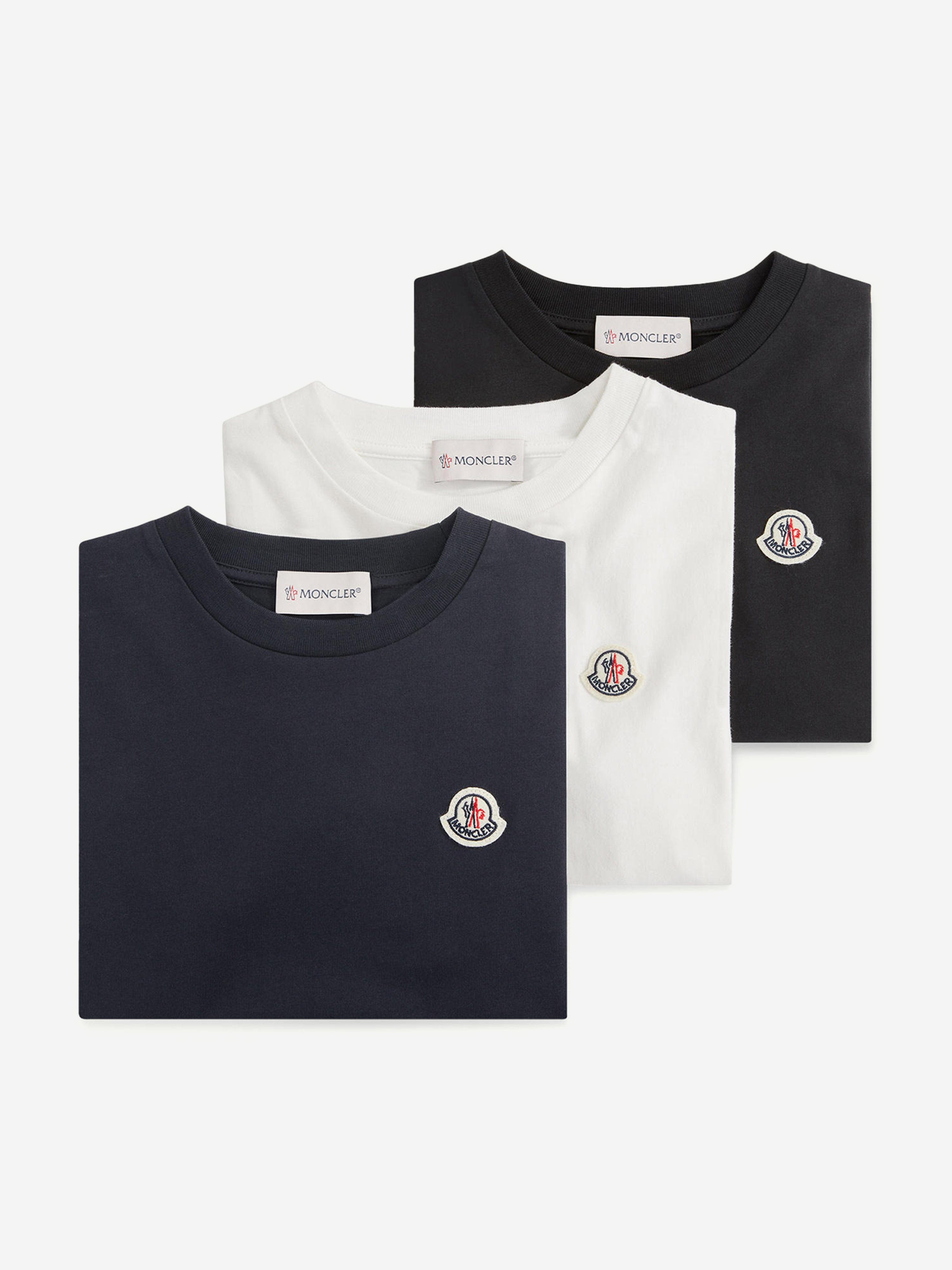 Moncler Enfant Boys 3 Pack T-Shirt Set in Black | Childsplay Clothing