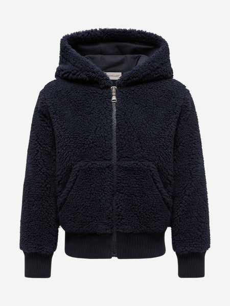 MONCLER フリースプルオーバー ネイビー キッズ Moncler Enfant Kids Zip Up Cardigan in Navy | Childsplay Clothing