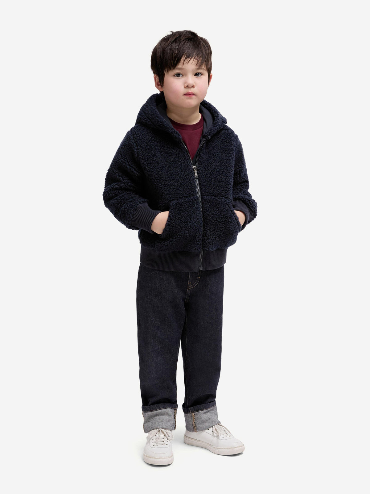 Moncler Enfant Kids Zip Up Cardigan in Navy | Childsplay Clothing